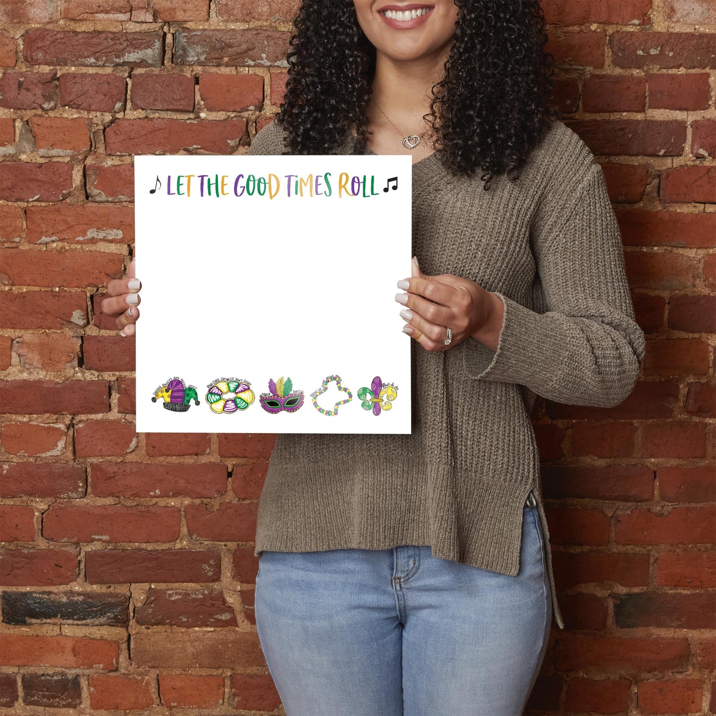 12x12 Glass Dry Erase-Mardi Gras Let The Good Times Roll