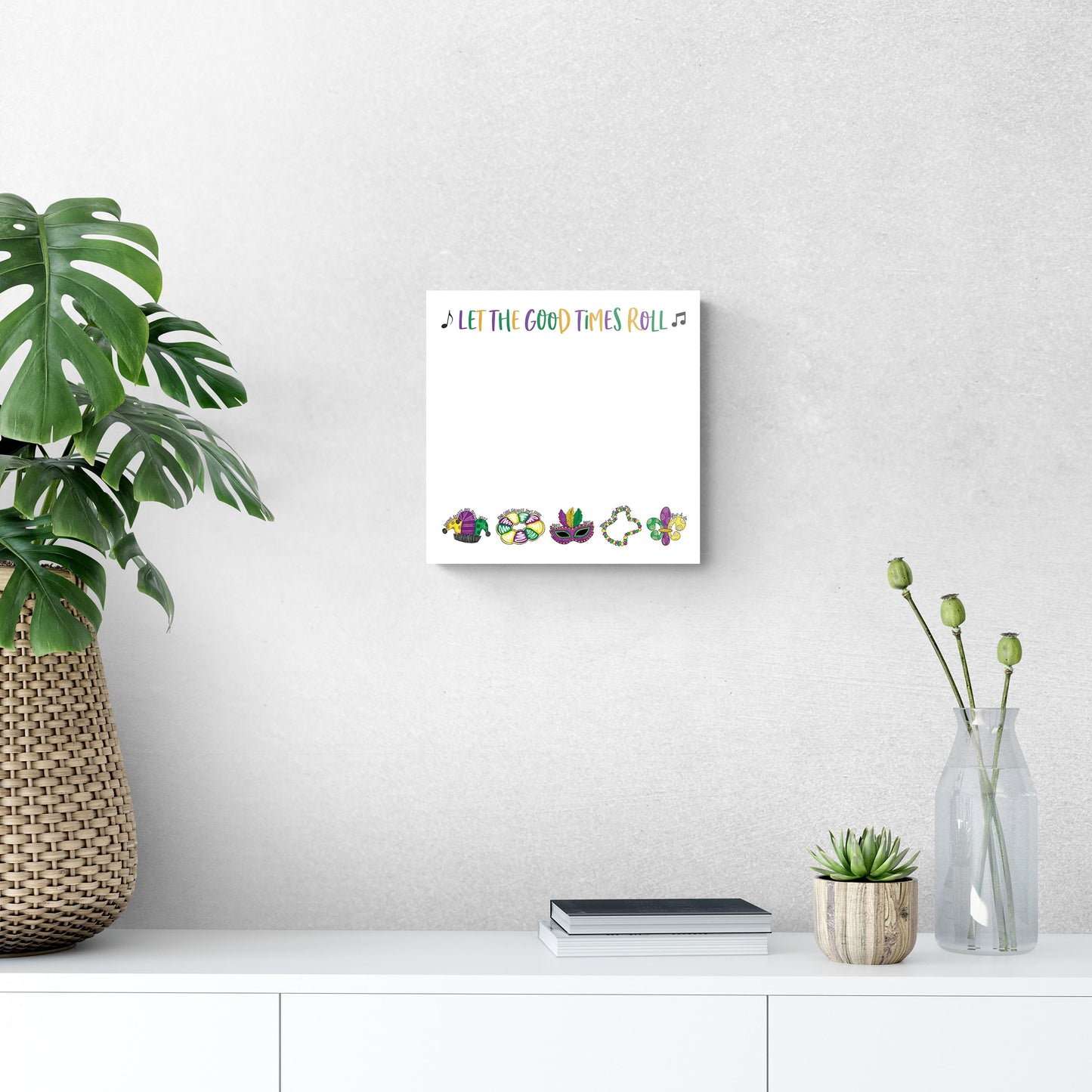12x12 Glass Dry Erase-Mardi Gras Let The Good Times Roll