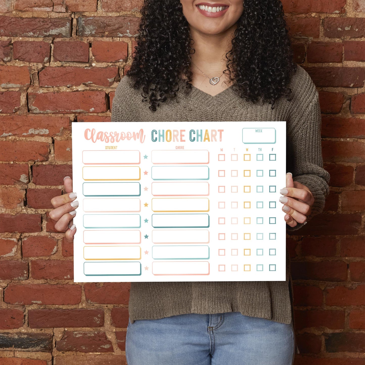12x16 Glass Dry Erase Horizontal-Classroom Chore Chart