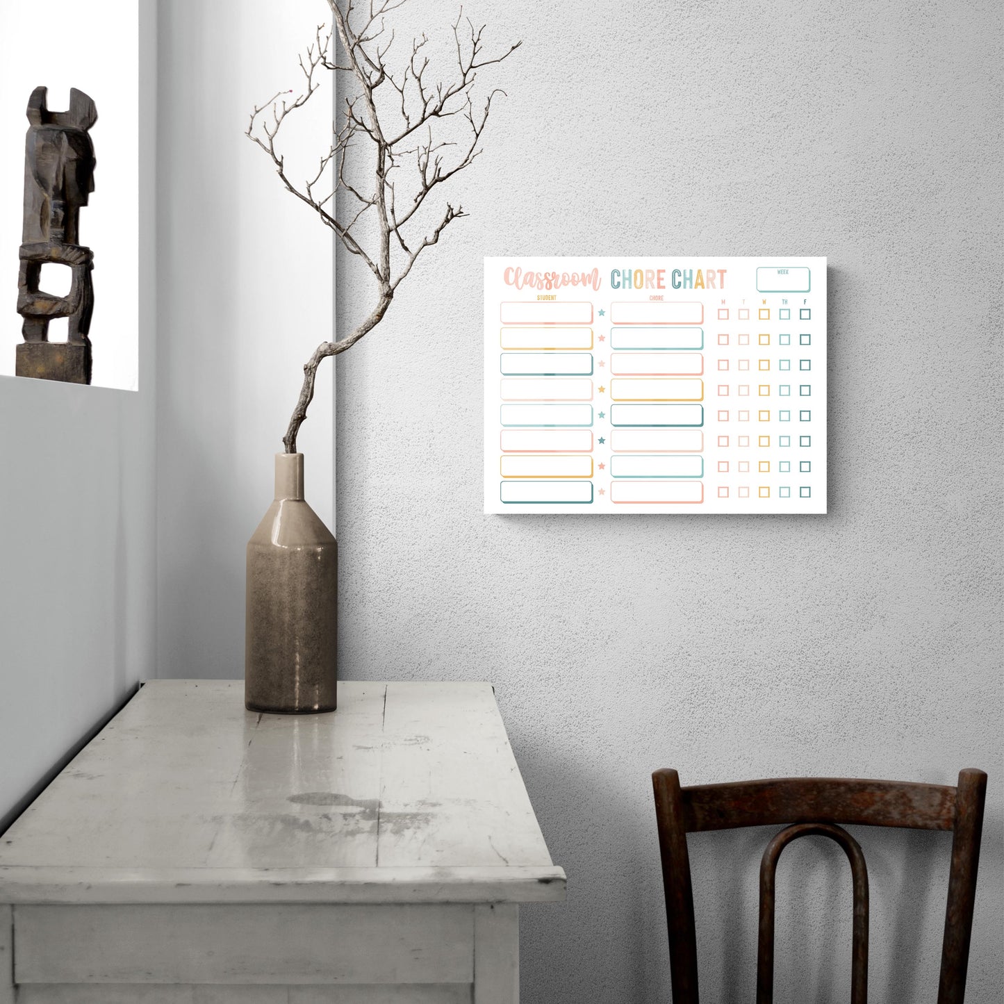 12x16 Glass Dry Erase Horizontal-Classroom Chore Chart