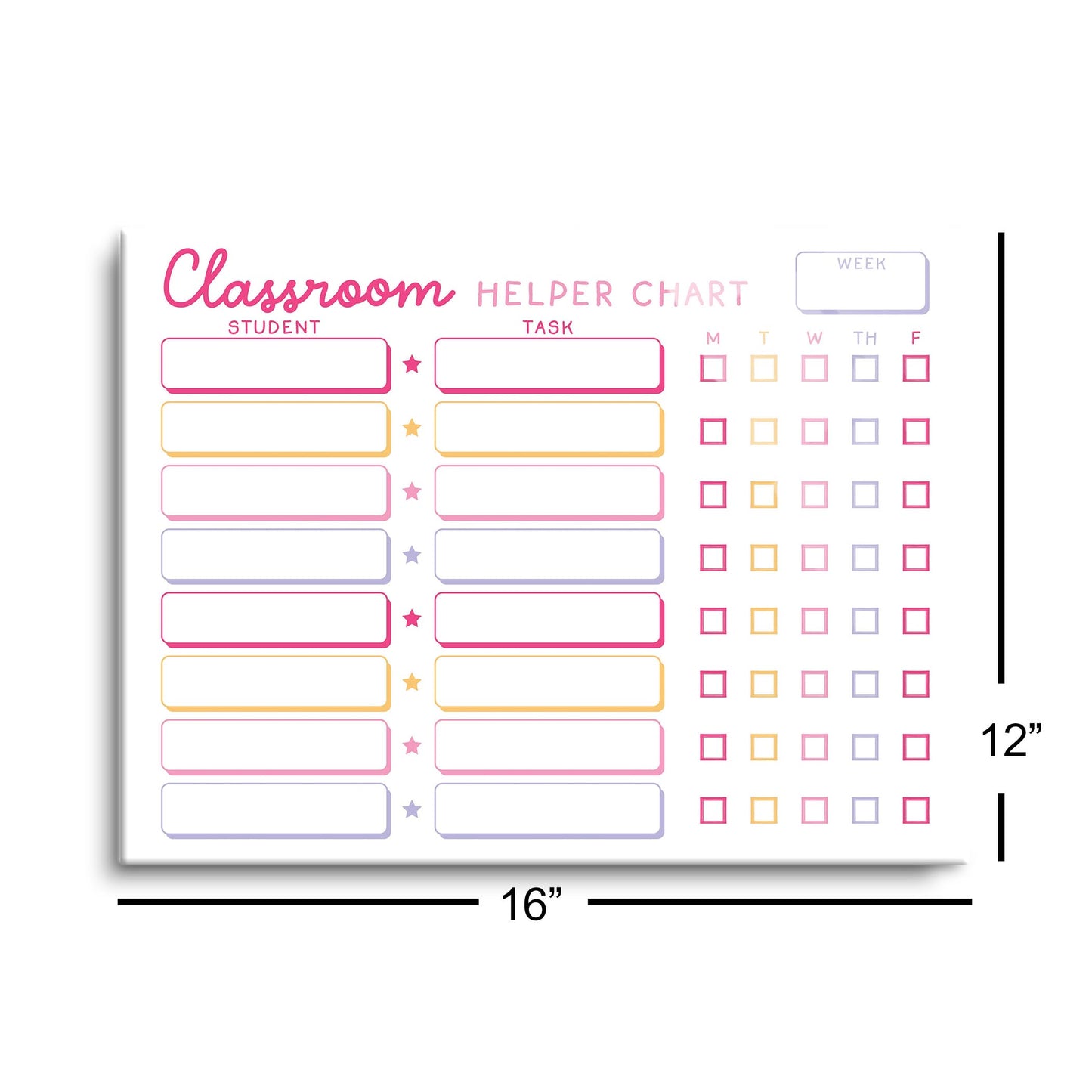 12x16 Glass Dry Erase Horizontal-Classroom Coquette Helper Chart -8
