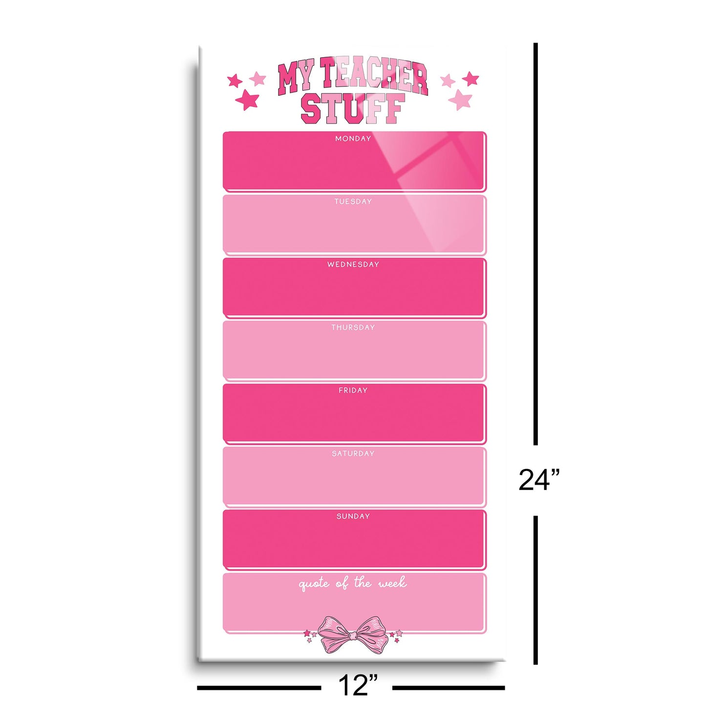 12x24 Glass Dry Erase-Classroom Coquette My Teacher Stuff Weekly Planner -8