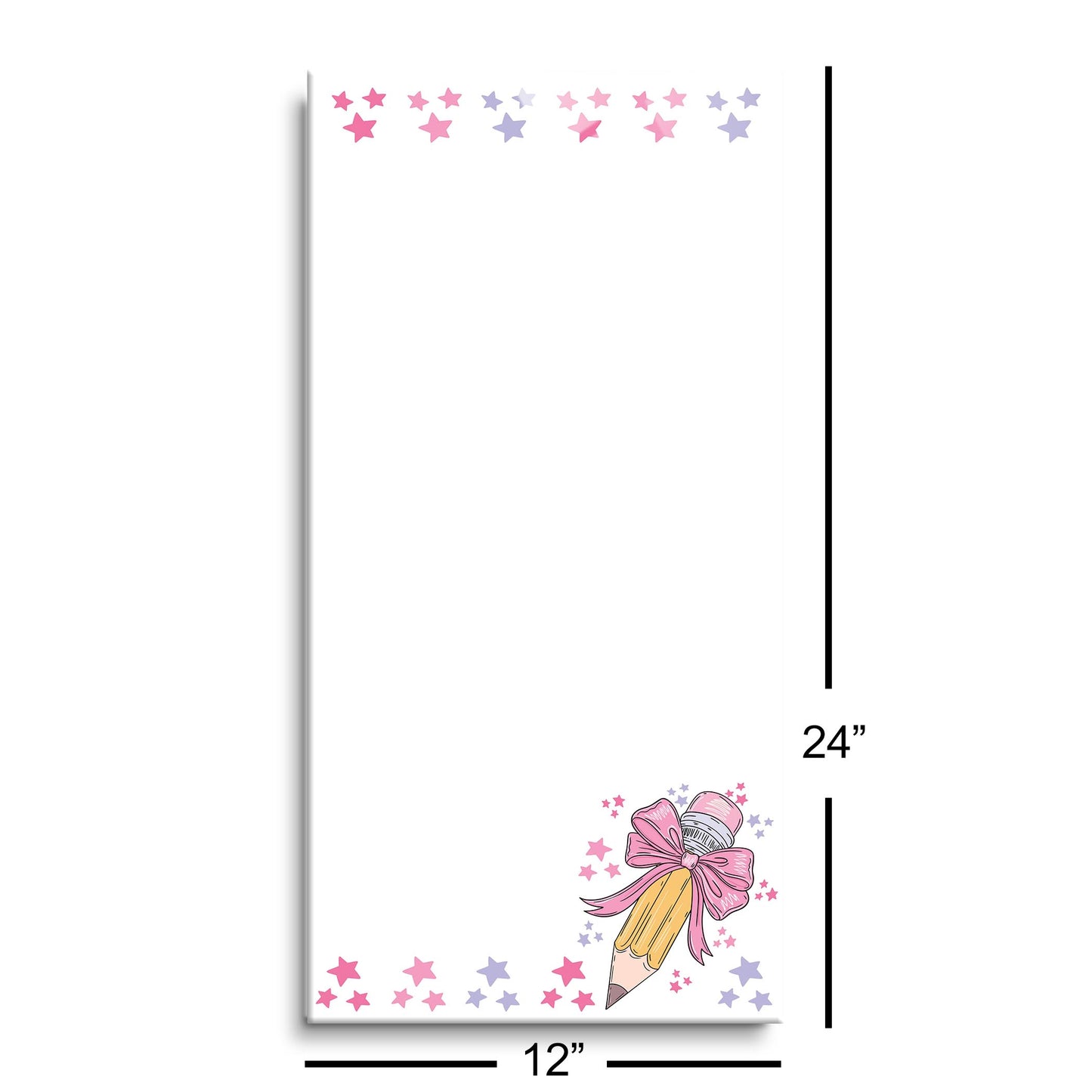 12x24 Glass Dry Erase-Classroom Coquette Pencil Stars Notes -8
