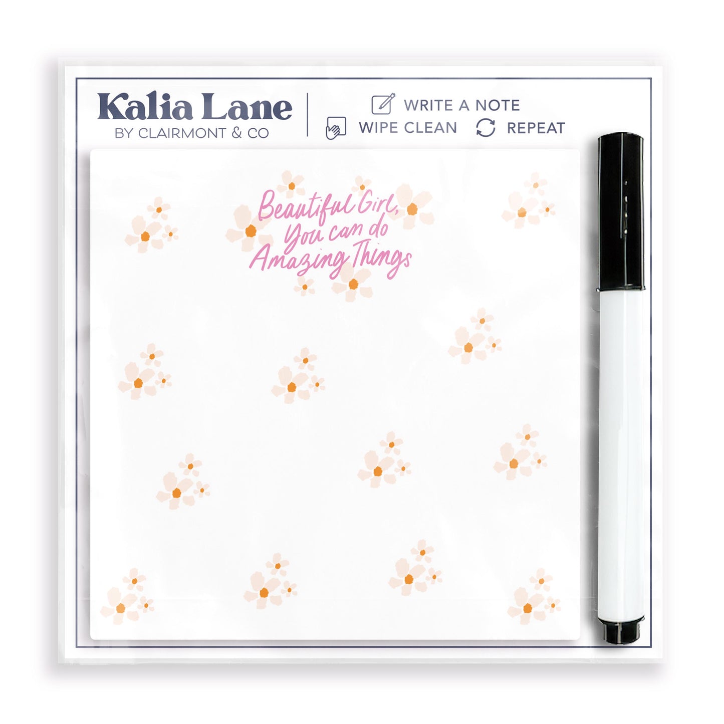 4x4 Clear Reminder Kalia Lane-Kalia Floral Beautiful Girl Notes
