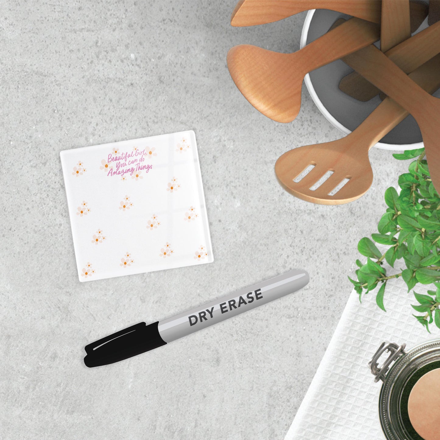 4x4 Clear Reminder Kalia Lane-Kalia Floral Beautiful Girl Notes