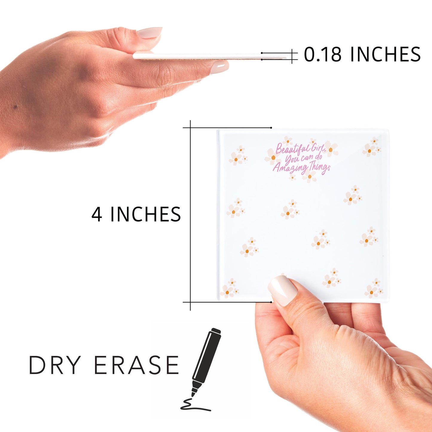4x4 Clear Reminder Kalia Lane-Kalia Floral Beautiful Girl Notes