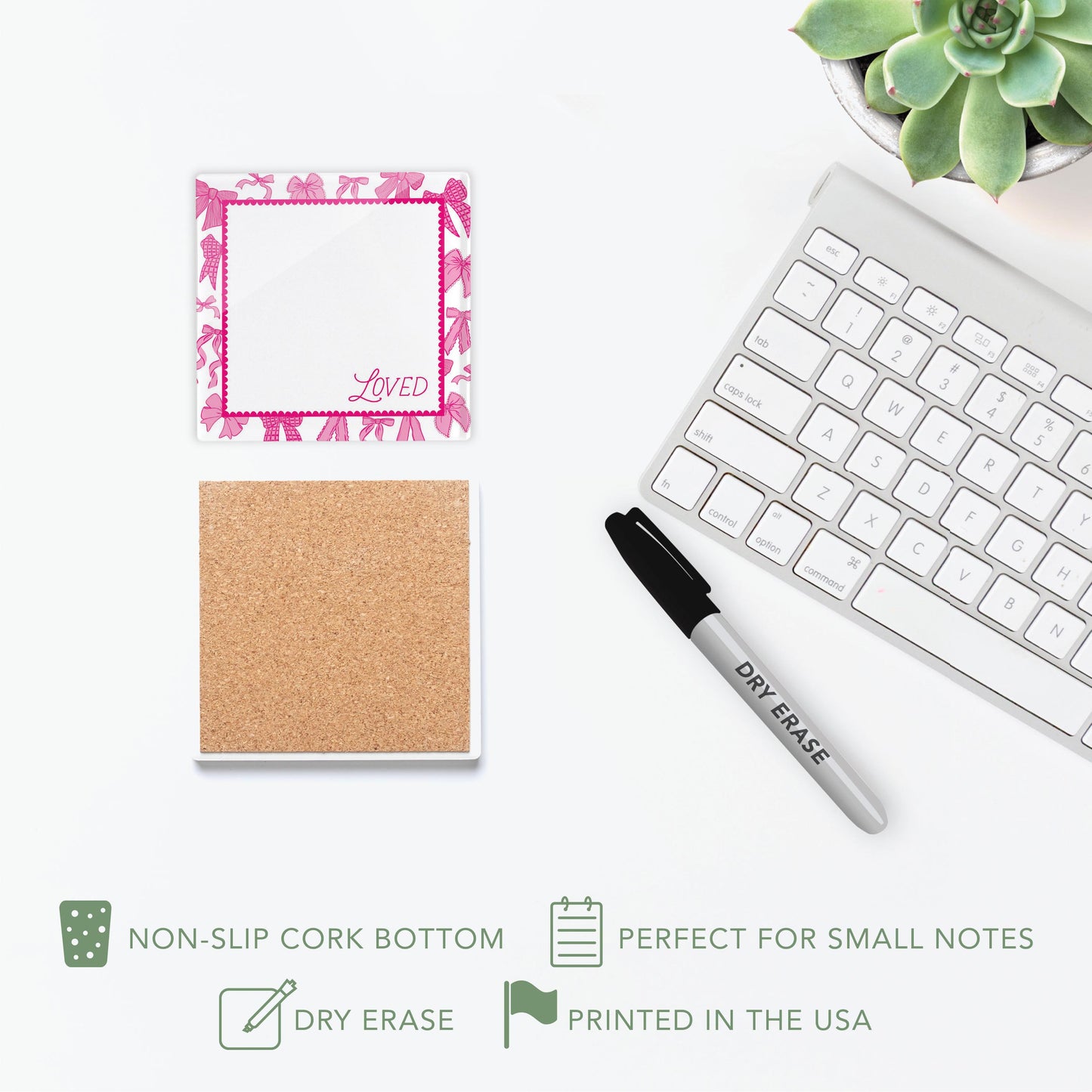 4x4 Clear Reminder Kalia Lane-Pink Bows Loved