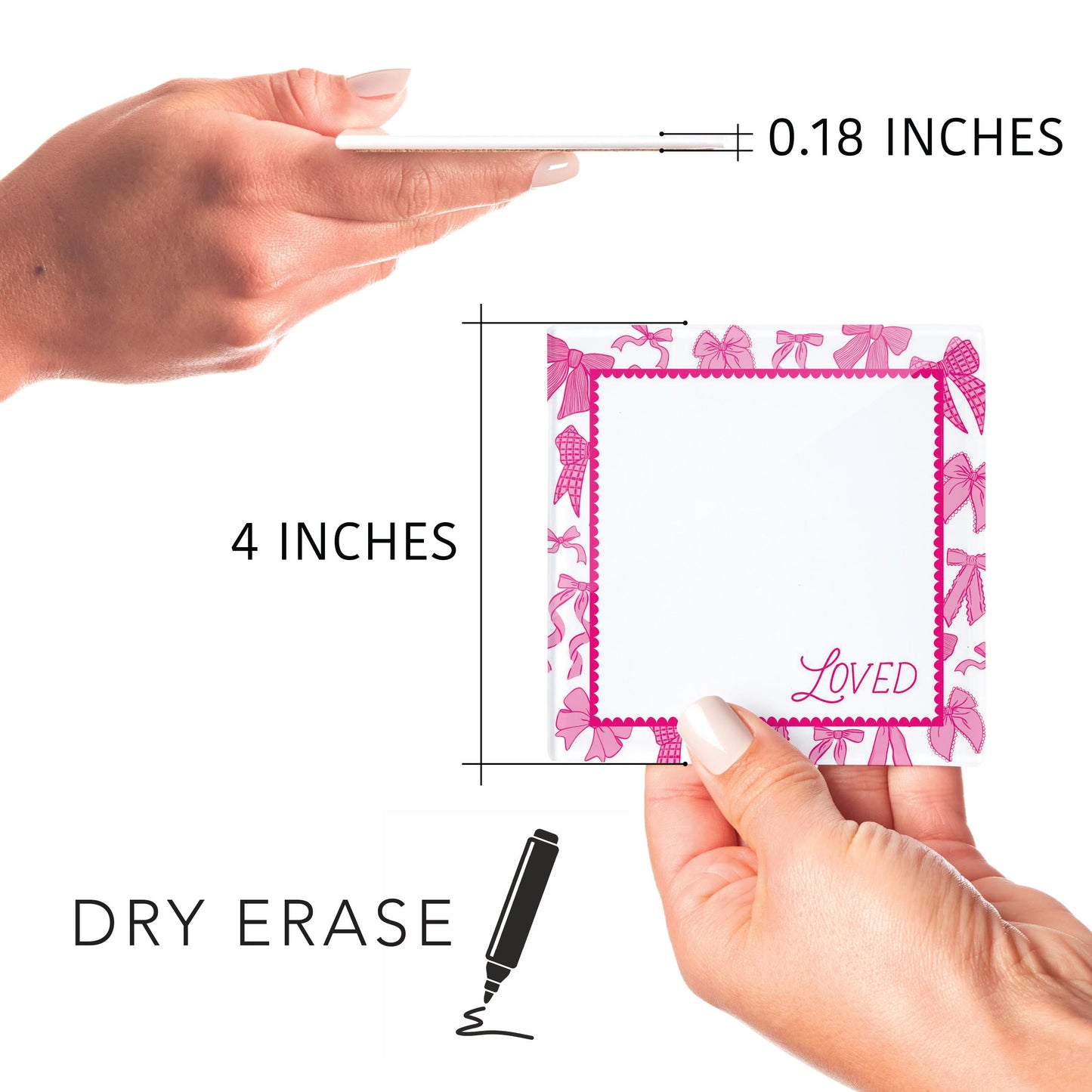 4x4 Clear Reminder Kalia Lane-Pink Bows Loved