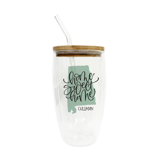 16oz Insulated Glass Tumbler - Love+Local Home Sweet Home