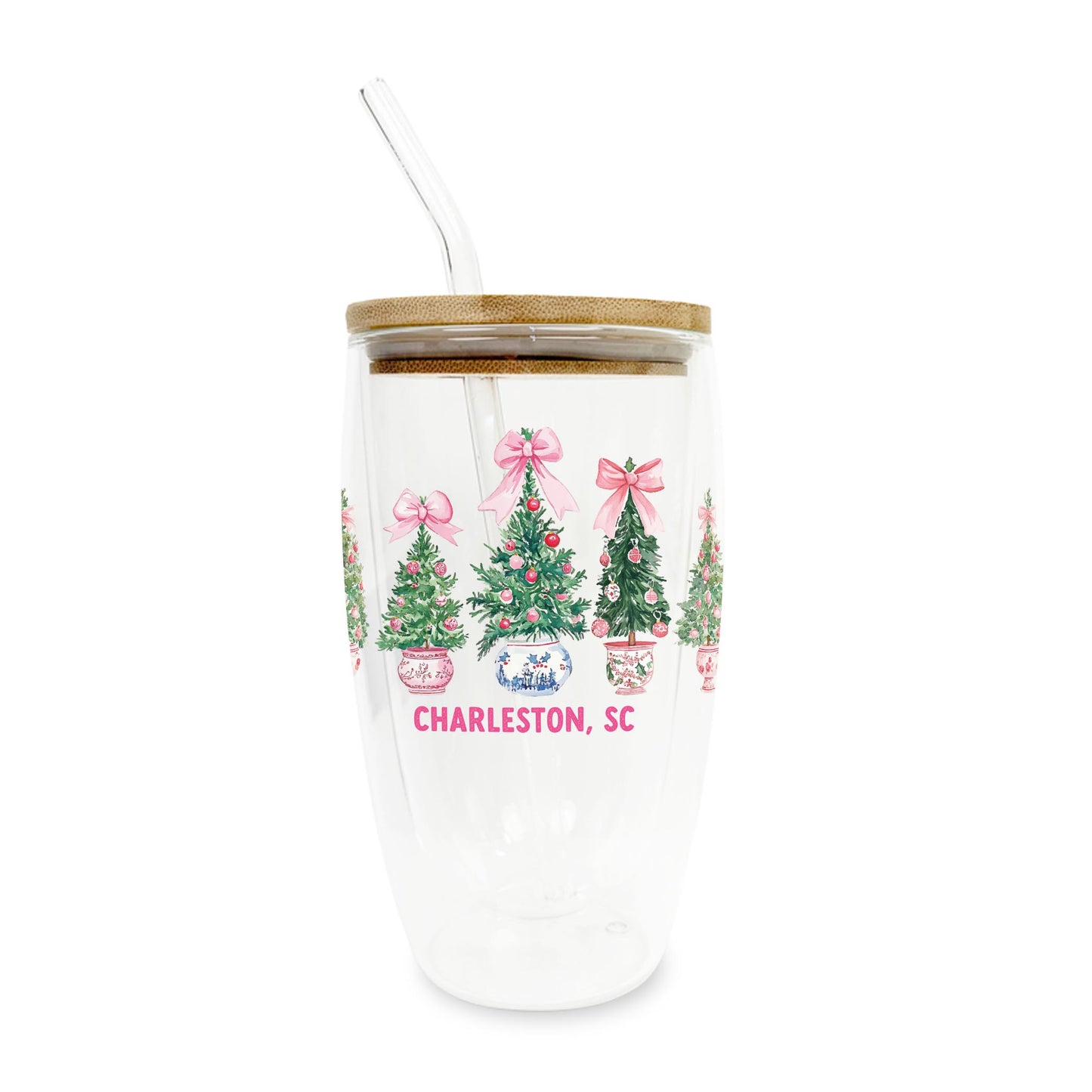 16oz Double Insulated Glass Tumbler-Love+Local Blush & Baubles - A Grand Millennial Christmas -0