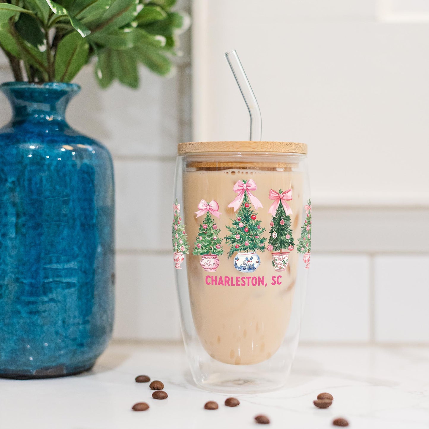 16oz Double Insulated Glass Tumbler-Love+Local Blush & Baubles - A Grand Millennial Christmas -4