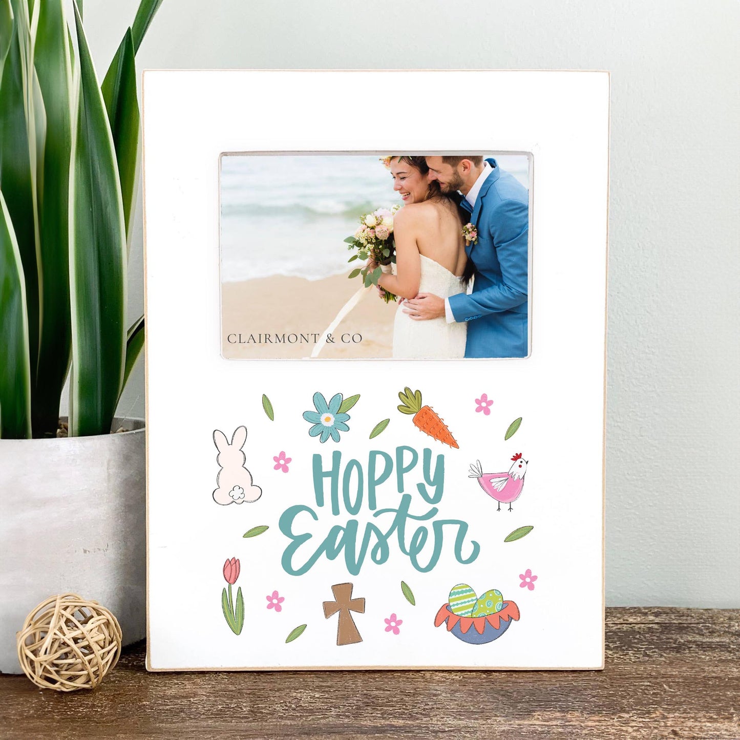 Lily Frame Vertical-Hoppy Easter