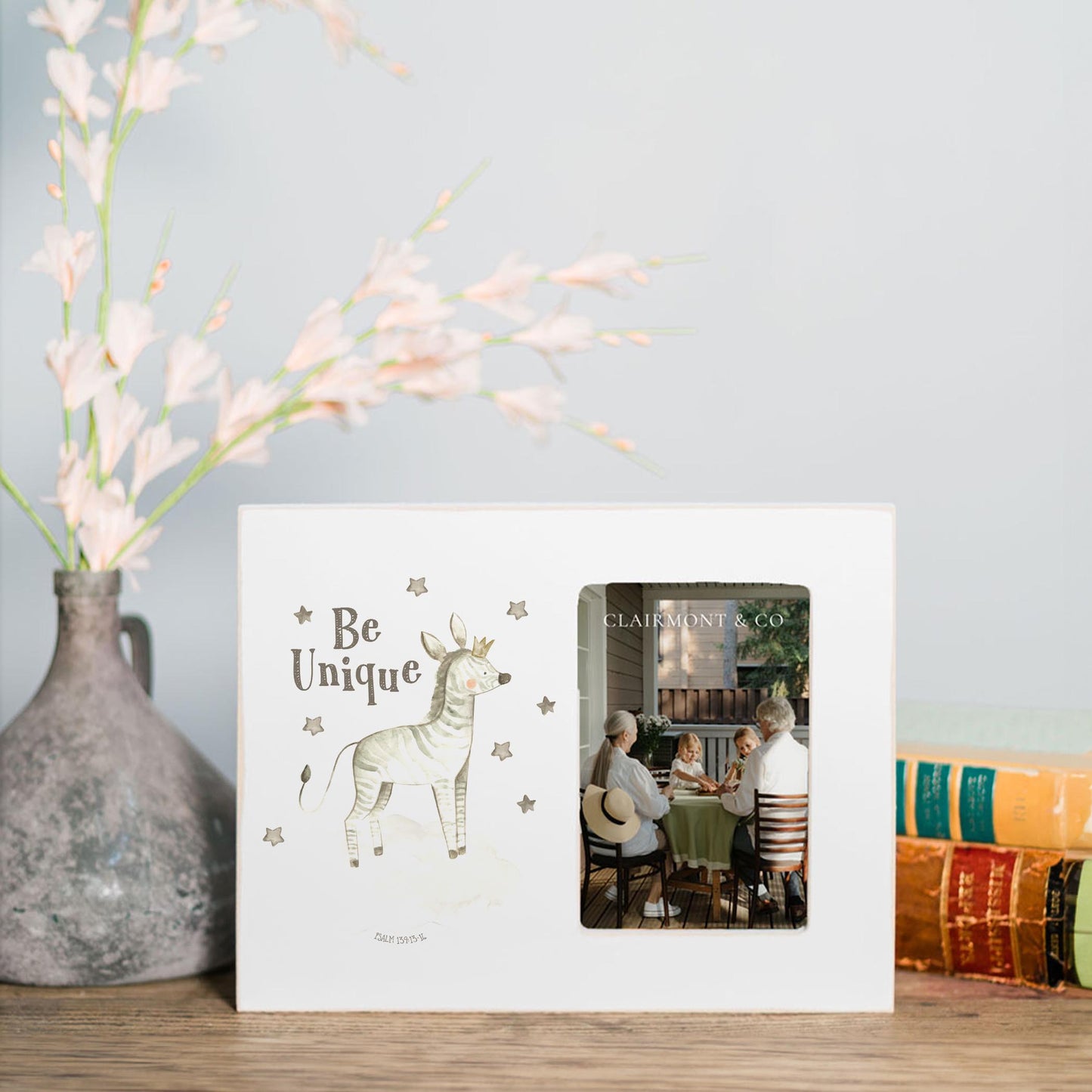 Lily Frame Horizontal-Be Unique Zebra White Background
