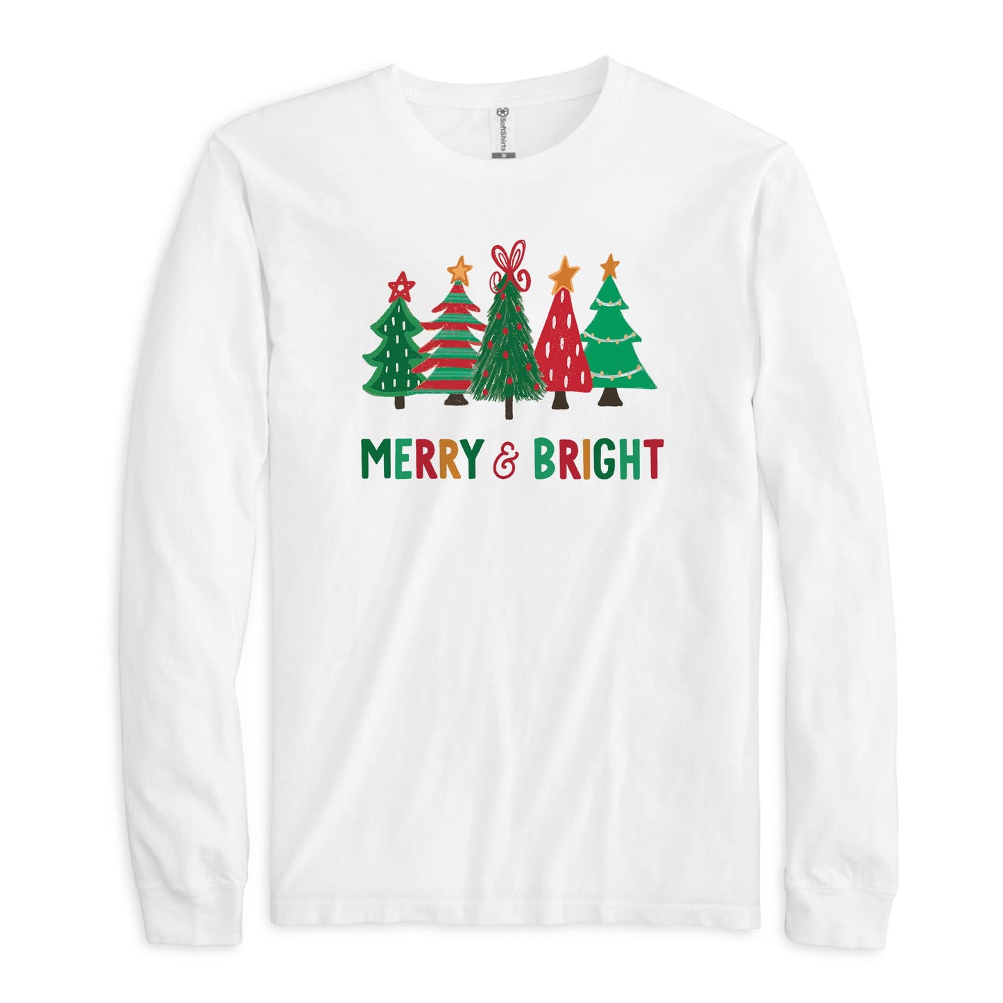 Long Sleeve T-Shirt White-Whimsy Wonderland Traditional Merry & Bright
