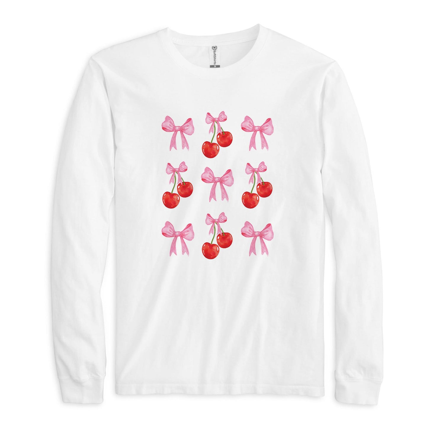 Long Sleeve T-Shirt White-Cherries & Bows