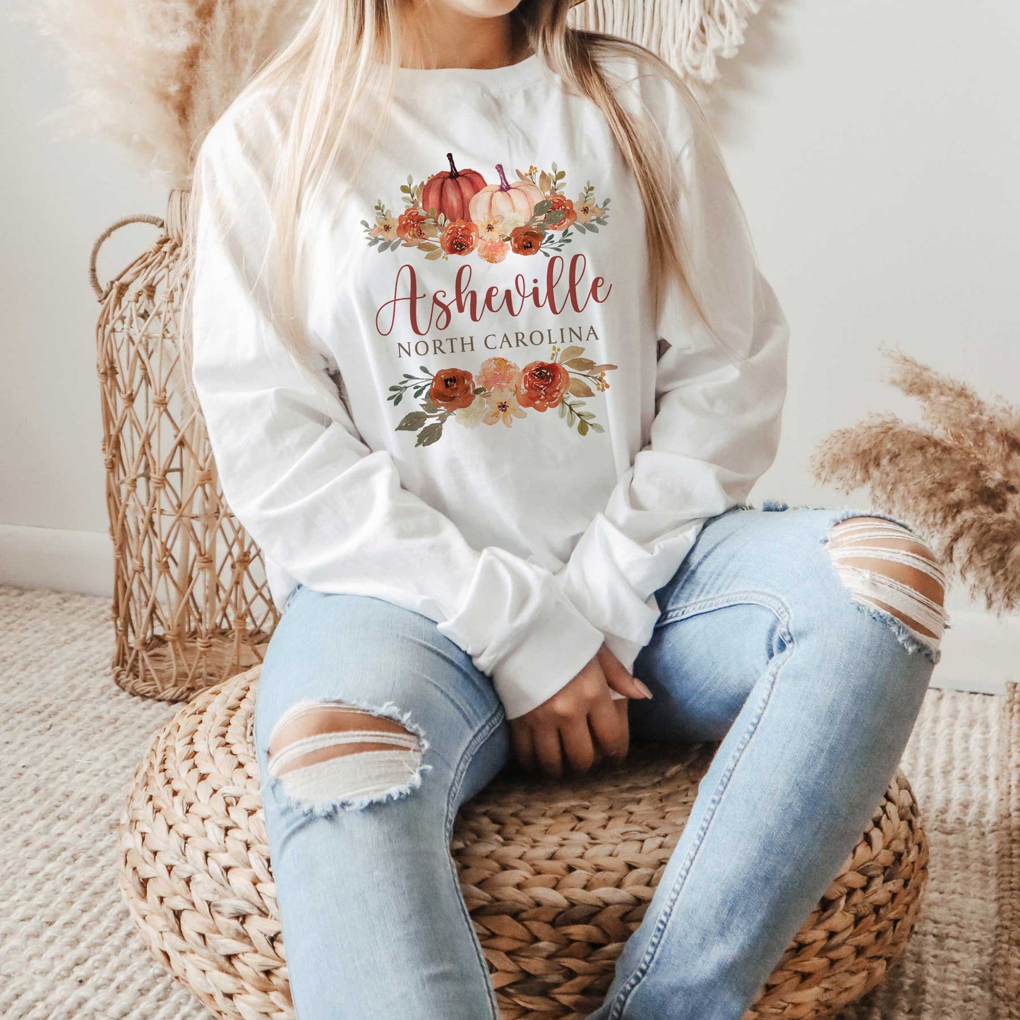 Love+Local Long Sleeve T-Shirt | Fall & Harvest Pumpkins