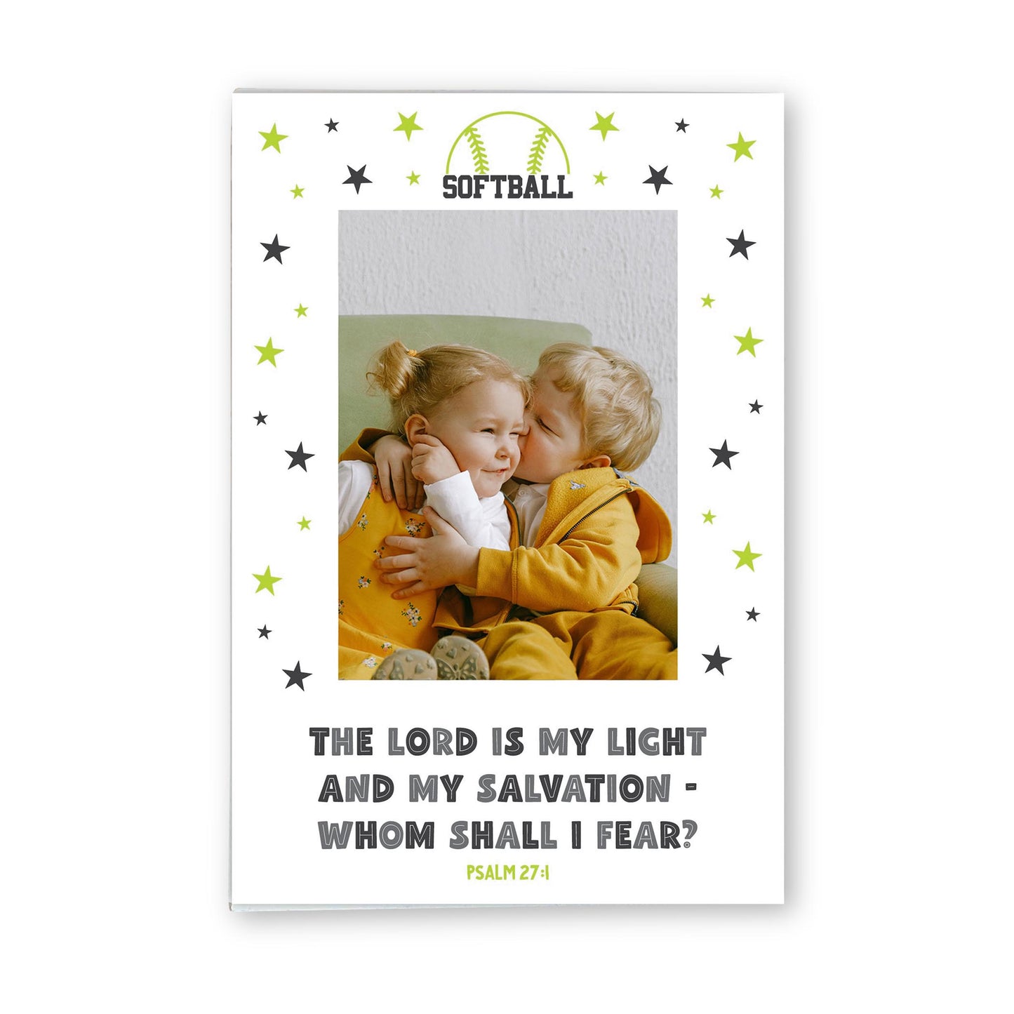 Mini Frame-The Lord Is My Light Softball Green & Black