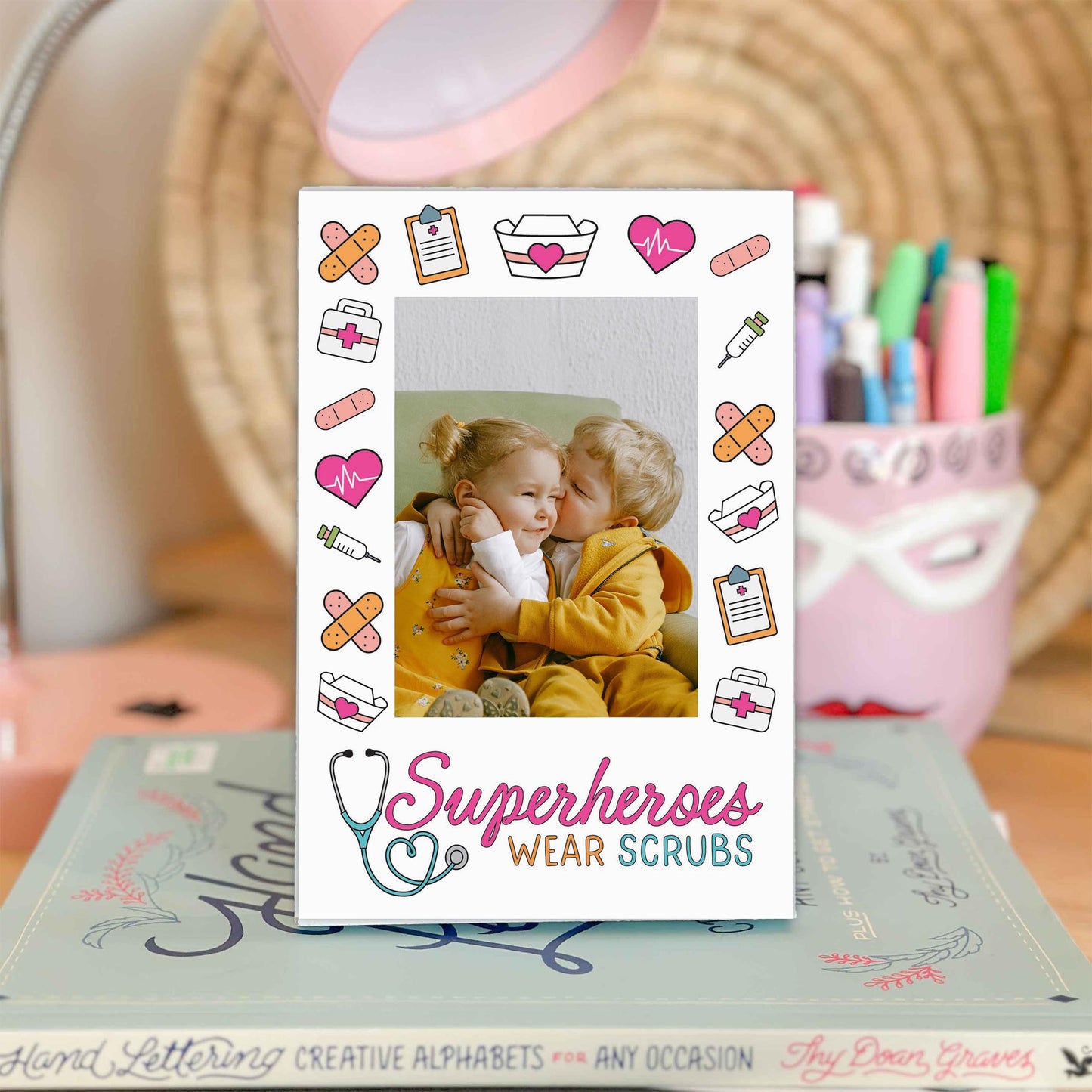 Mini Frame-Superheroes Wear Scrubs