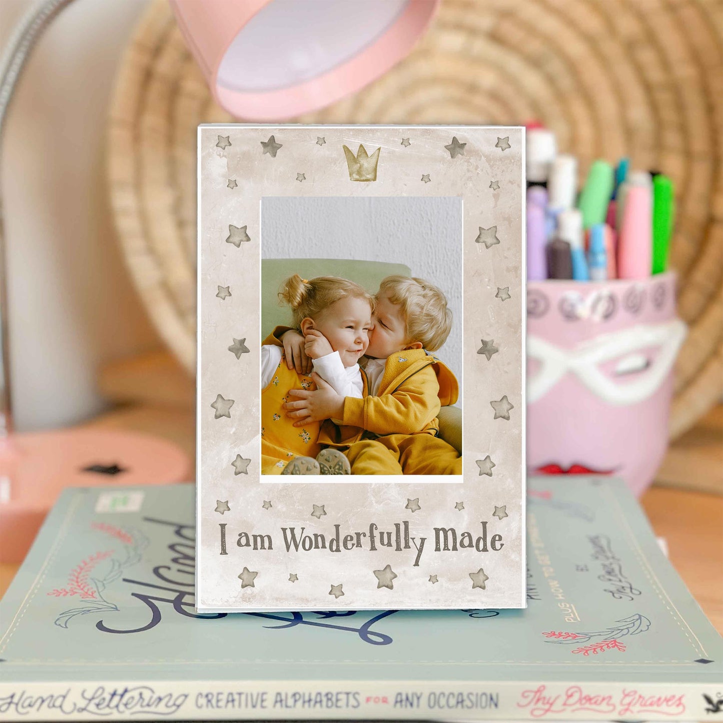 Mini Frame-I Am Wonderfully Made Painted background