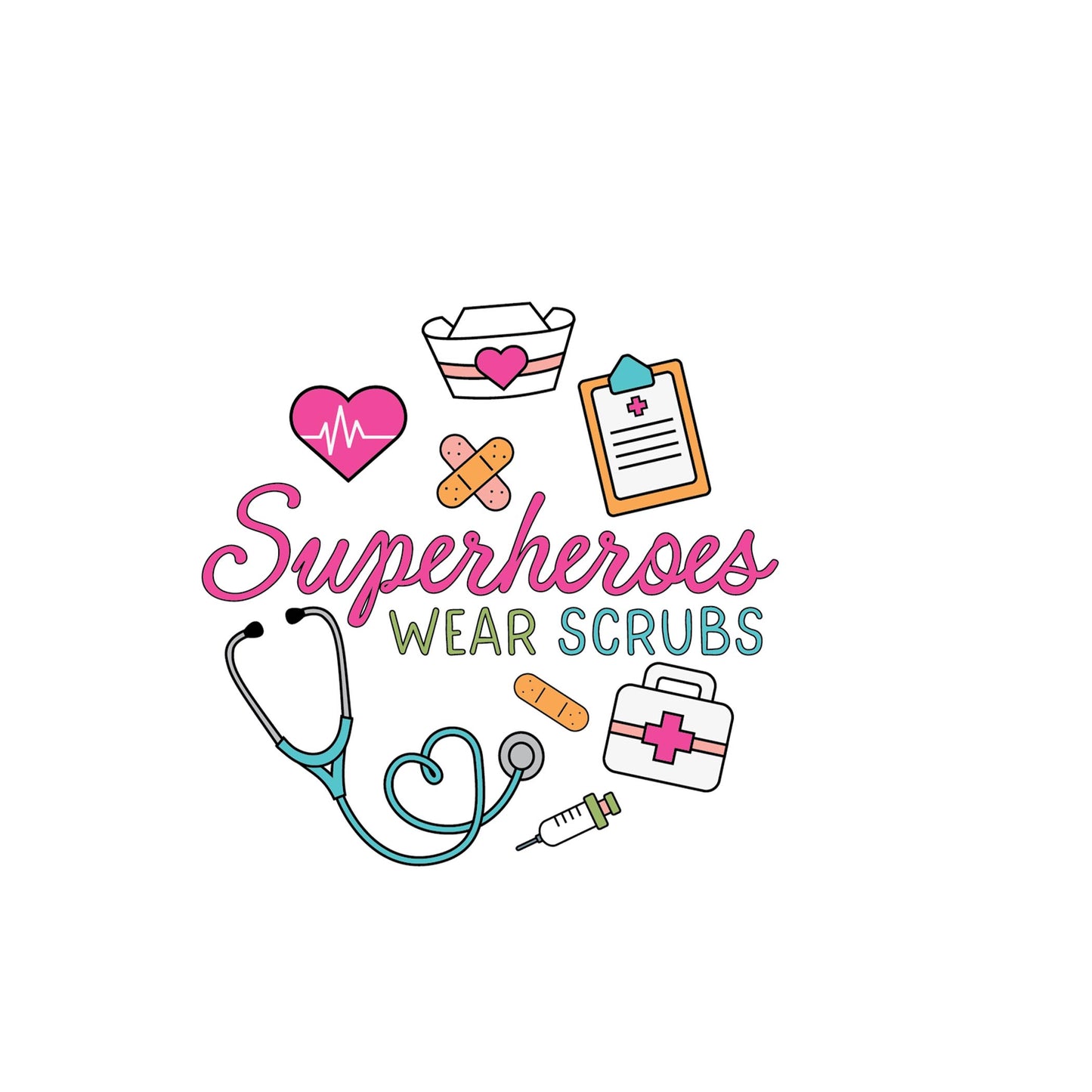 Vinyl Magnet-Superheroes Wear Scrubs