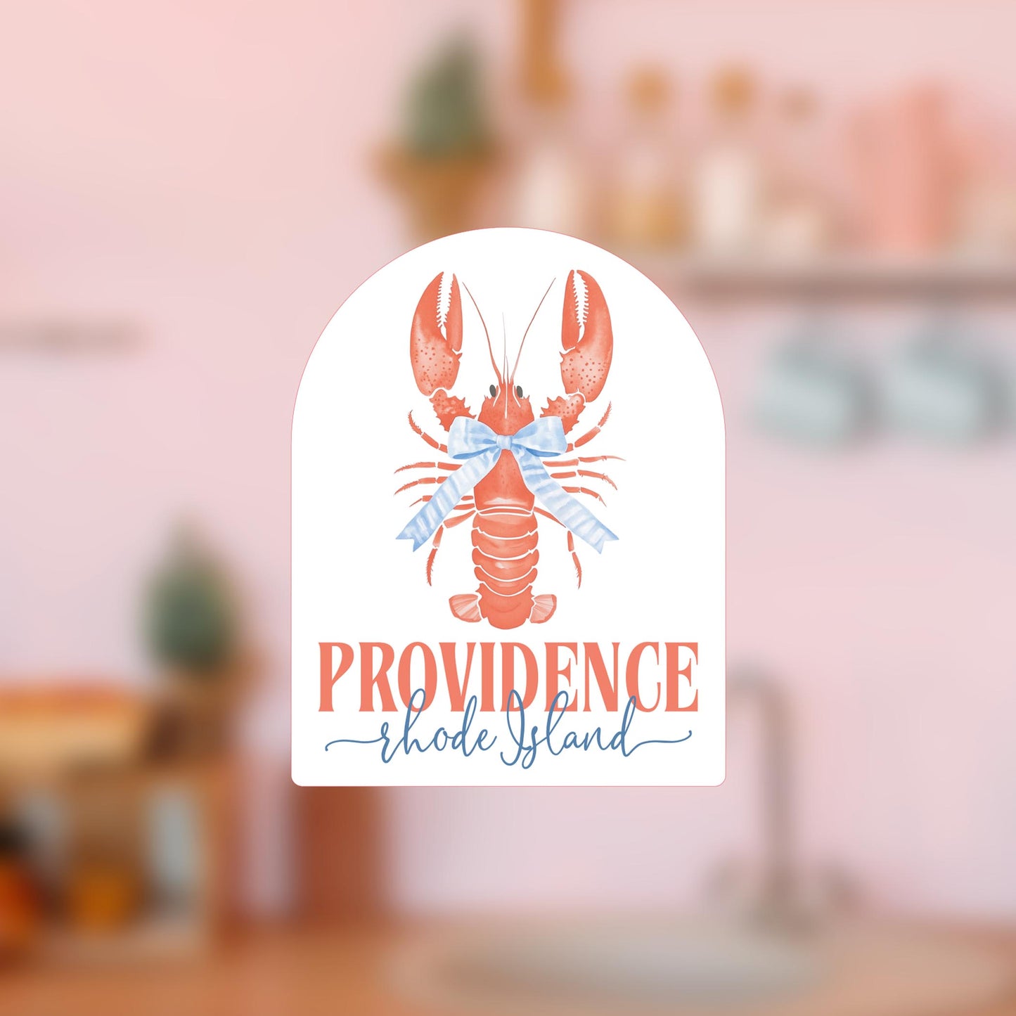 Vinyl Magnet-Love+Local New England Tides Lobster -4