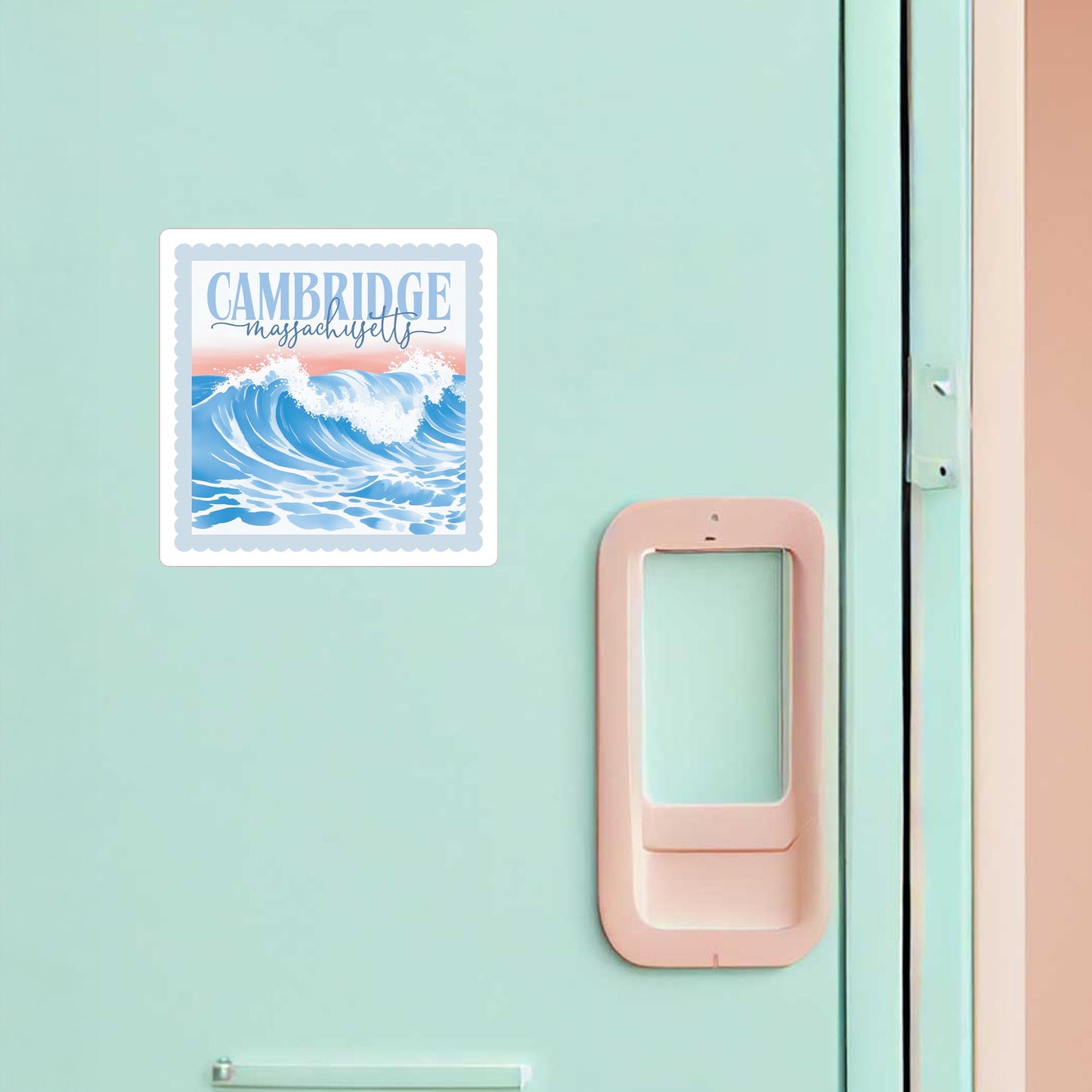 Vinyl Magnet-Love+Local New England Tides Wave -1