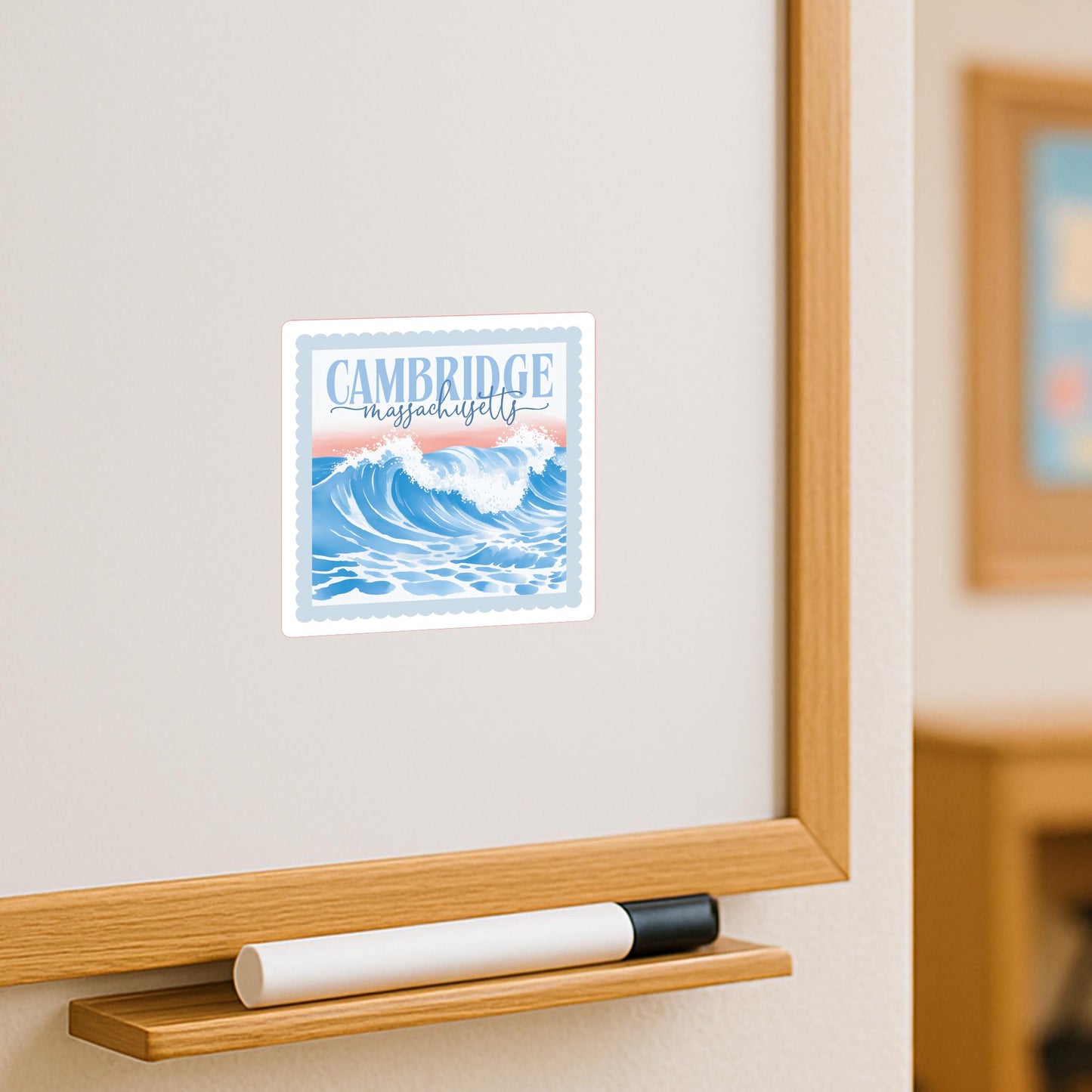 Vinyl Magnet-Love+Local New England Tides Wave -3