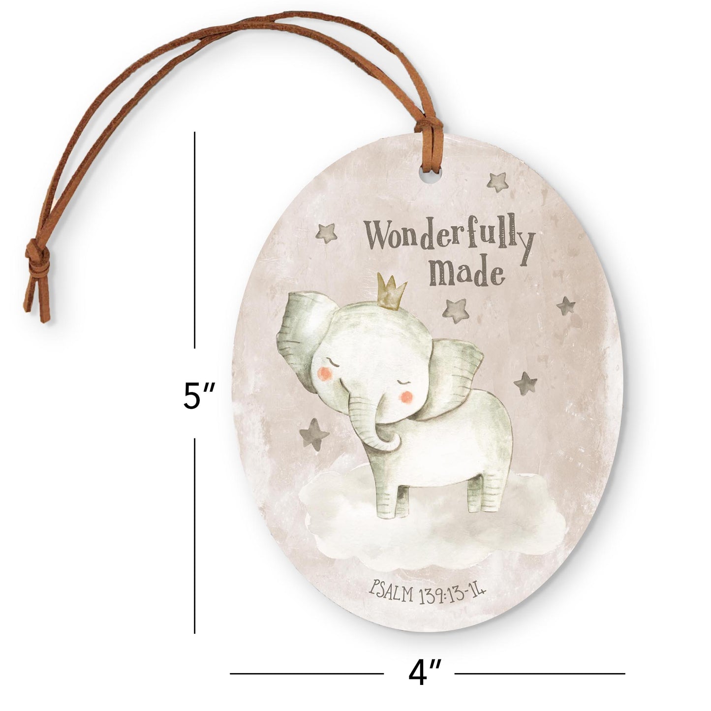 Oval Ornament-Wonderfully Made Elephant Painted Background