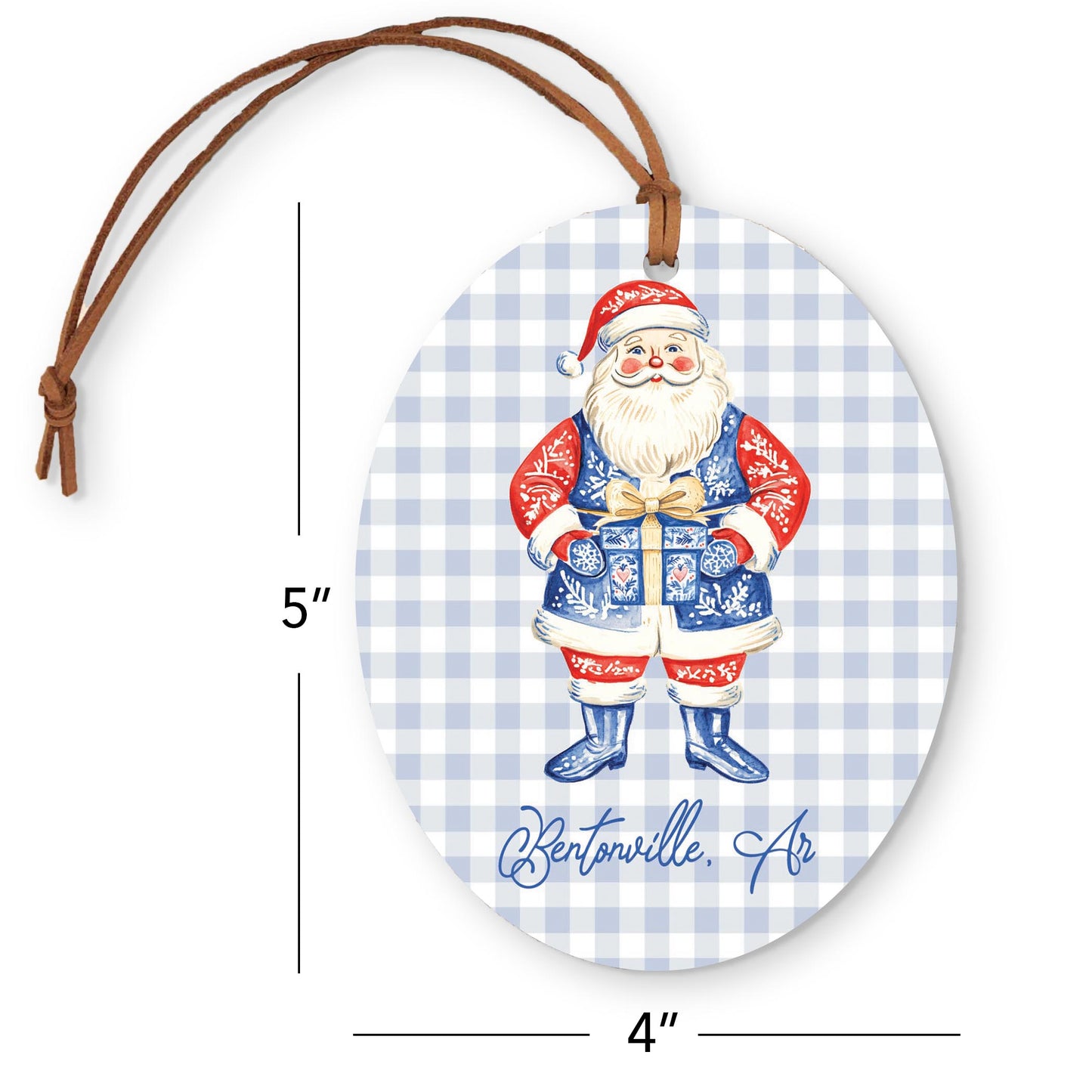 Oval Ornament-Love+Local Blue Noel - A Grand Millennial Christmas -3