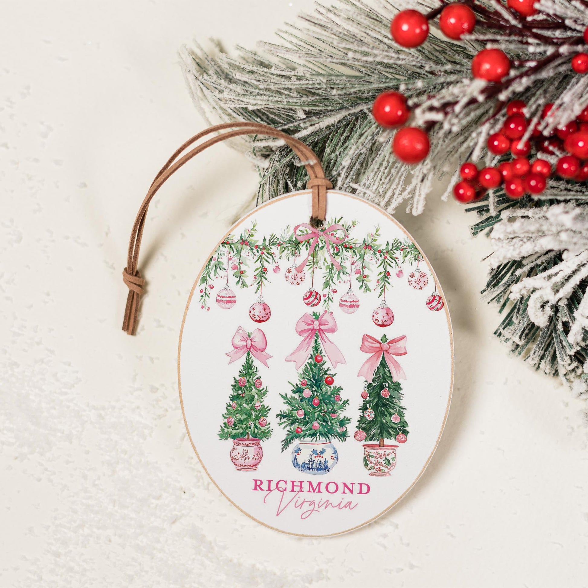 Oval Ornament-Love+Local Blush & Baubles - A Grand Millennial Christmas -1