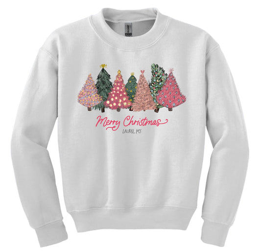 Love+Local Pre-Pack - Pink Christmas Trees Youth Sweatshirts