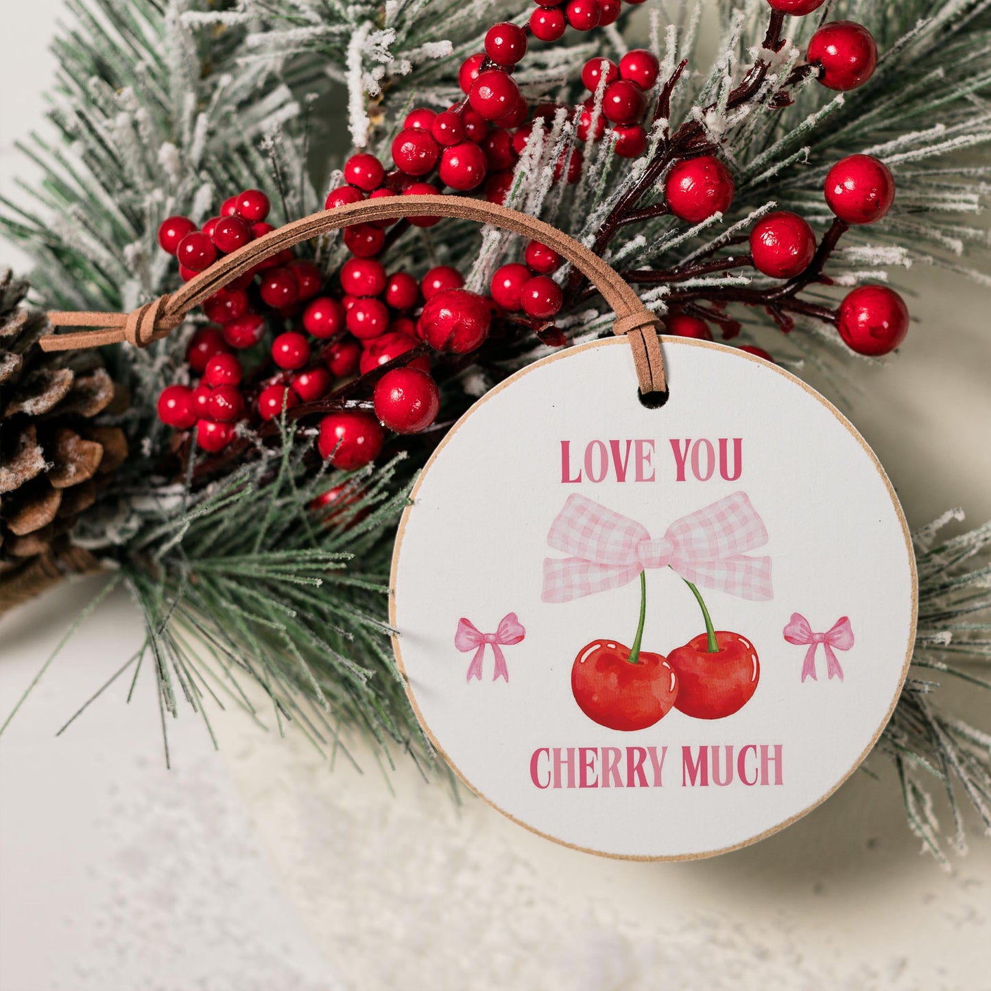 4" Round Ornament-Love You Cherry Much