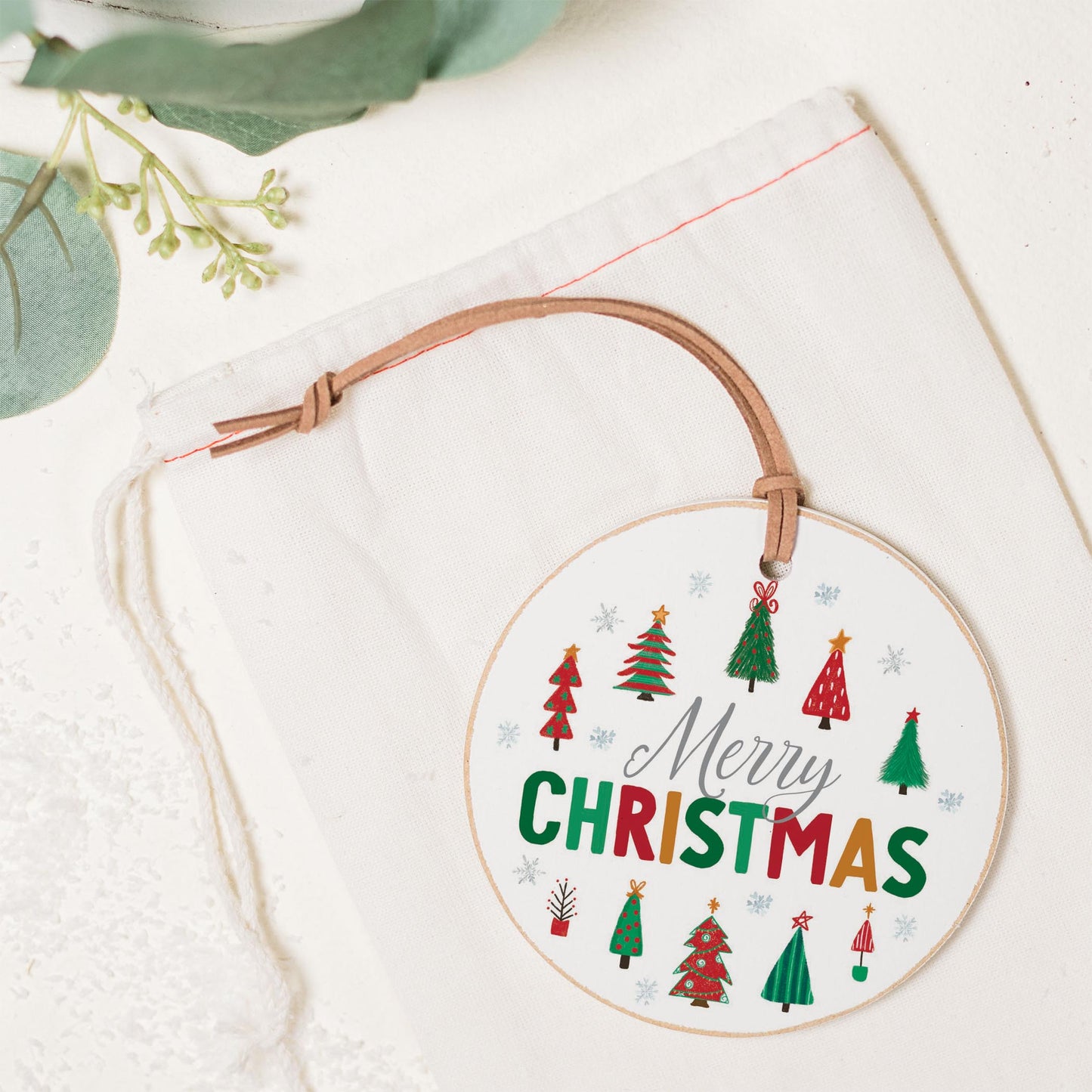 4" Round Ornament-Whimsy Wonderland Traditional Merry Christmas