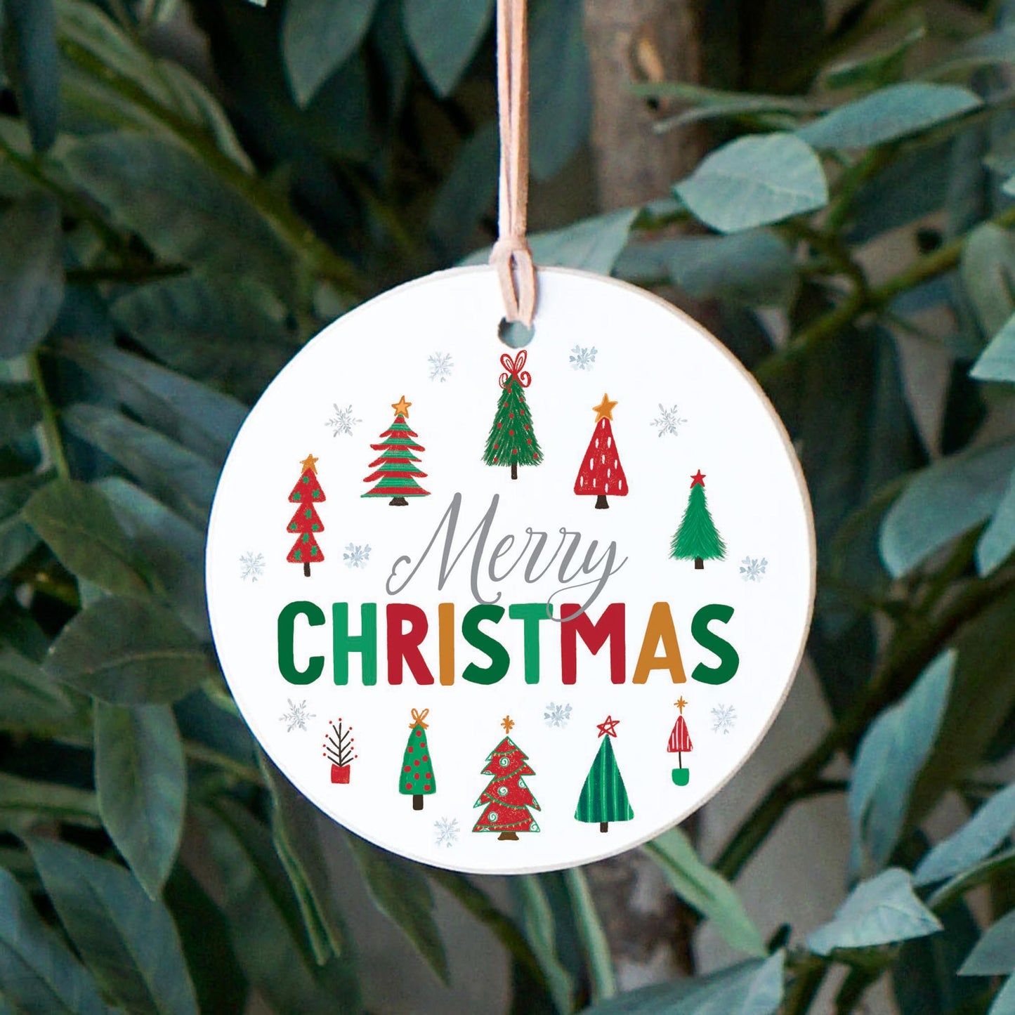 4" Round Ornament-Whimsy Wonderland Traditional Merry Christmas