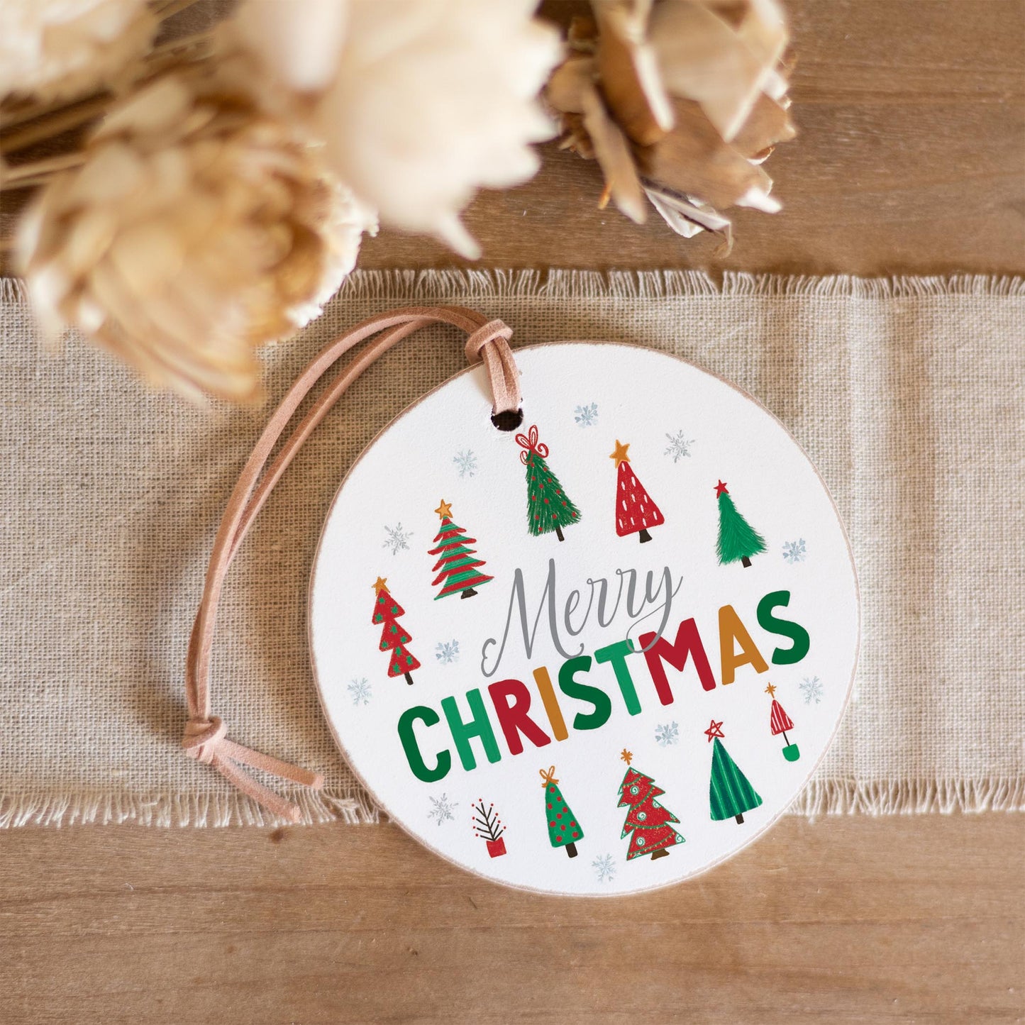 4" Round Ornament-Whimsy Wonderland Traditional Merry Christmas