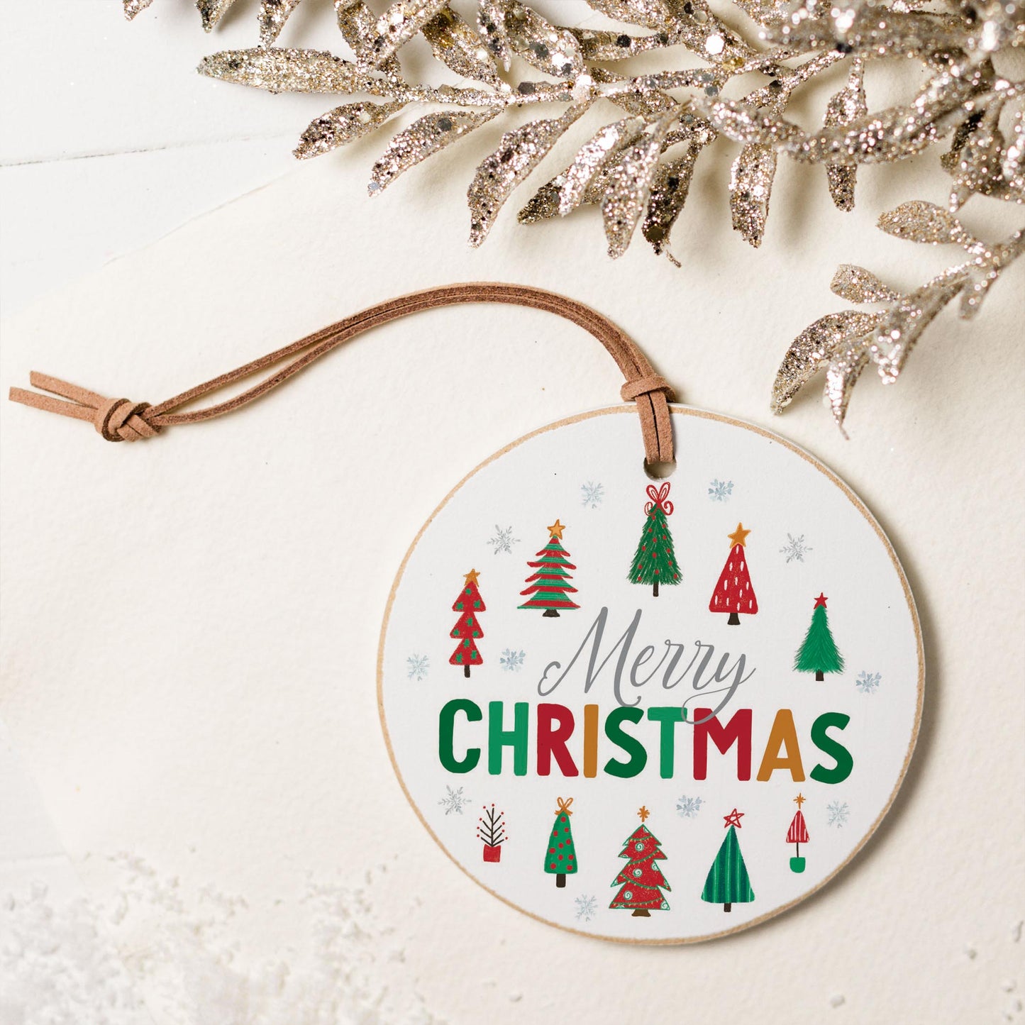 4" Round Ornament-Whimsy Wonderland Traditional Merry Christmas