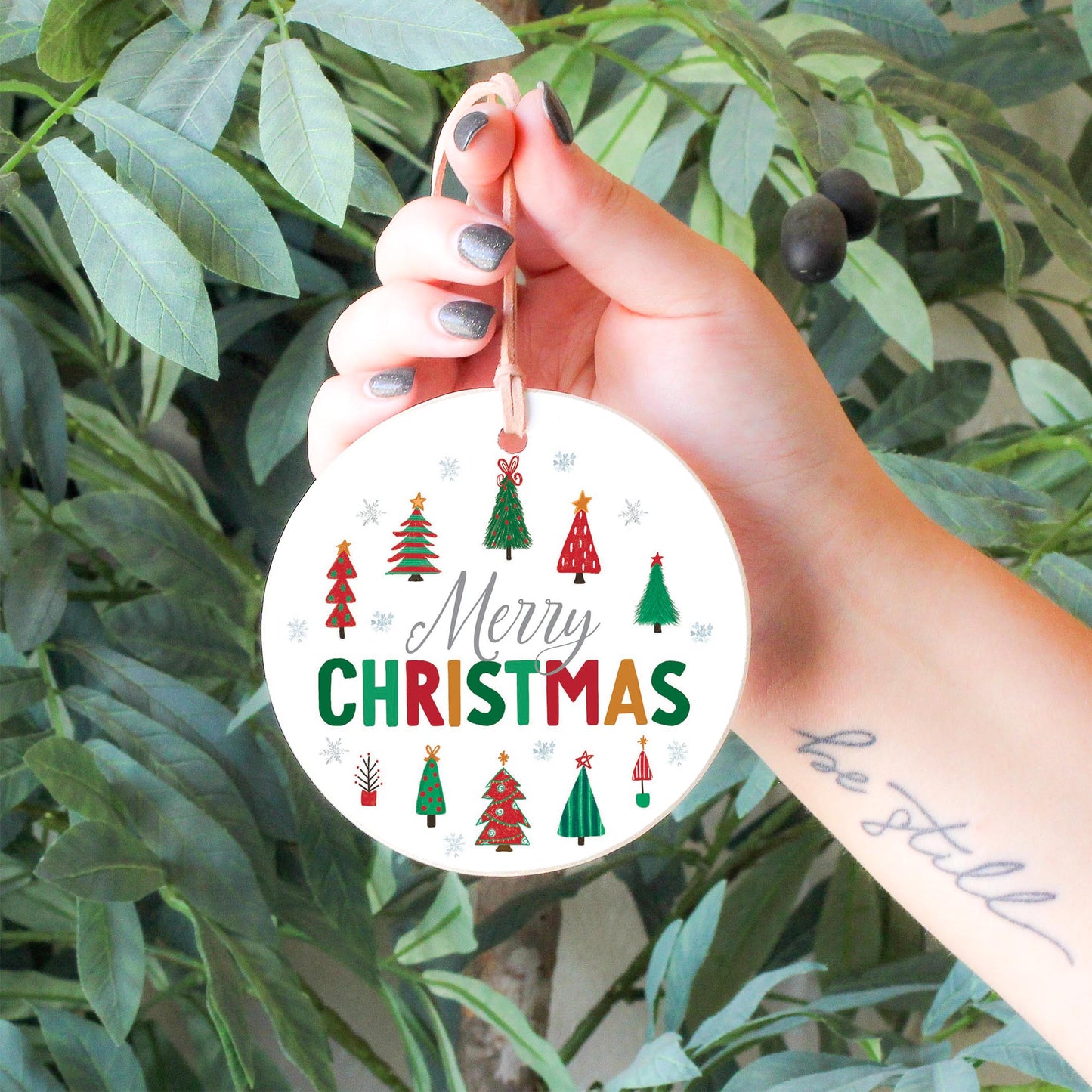 4" Round Ornament-Whimsy Wonderland Traditional Merry Christmas