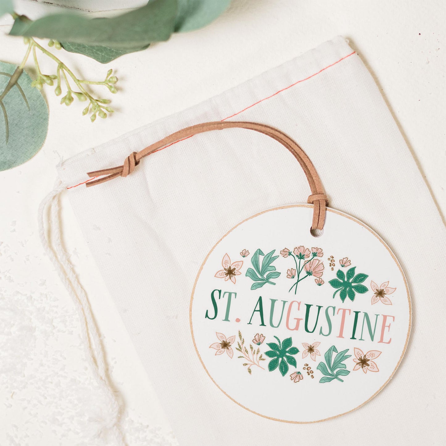 4" Round Ornament-Love+Local Lush Tropics -1