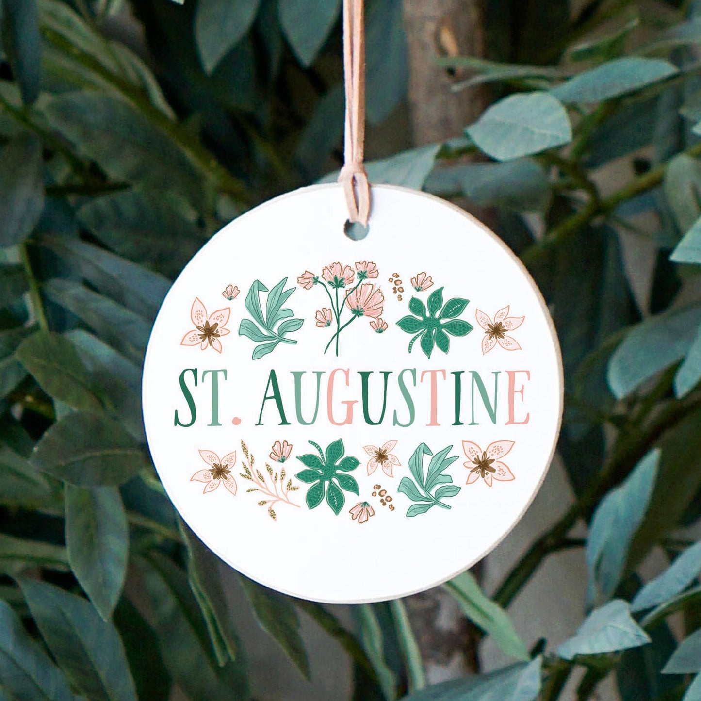 4" Round Ornament-Love+Local Lush Tropics -2