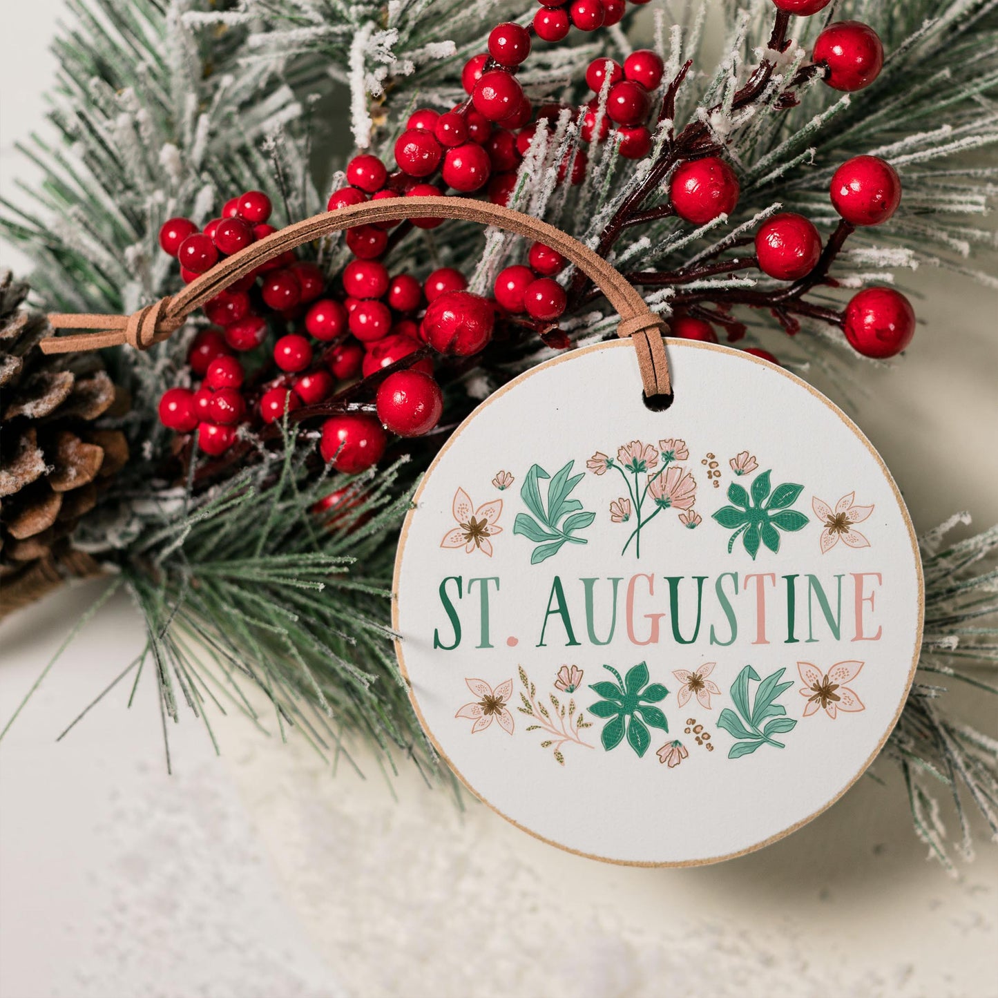 4" Round Ornament-Love+Local Lush Tropics -3