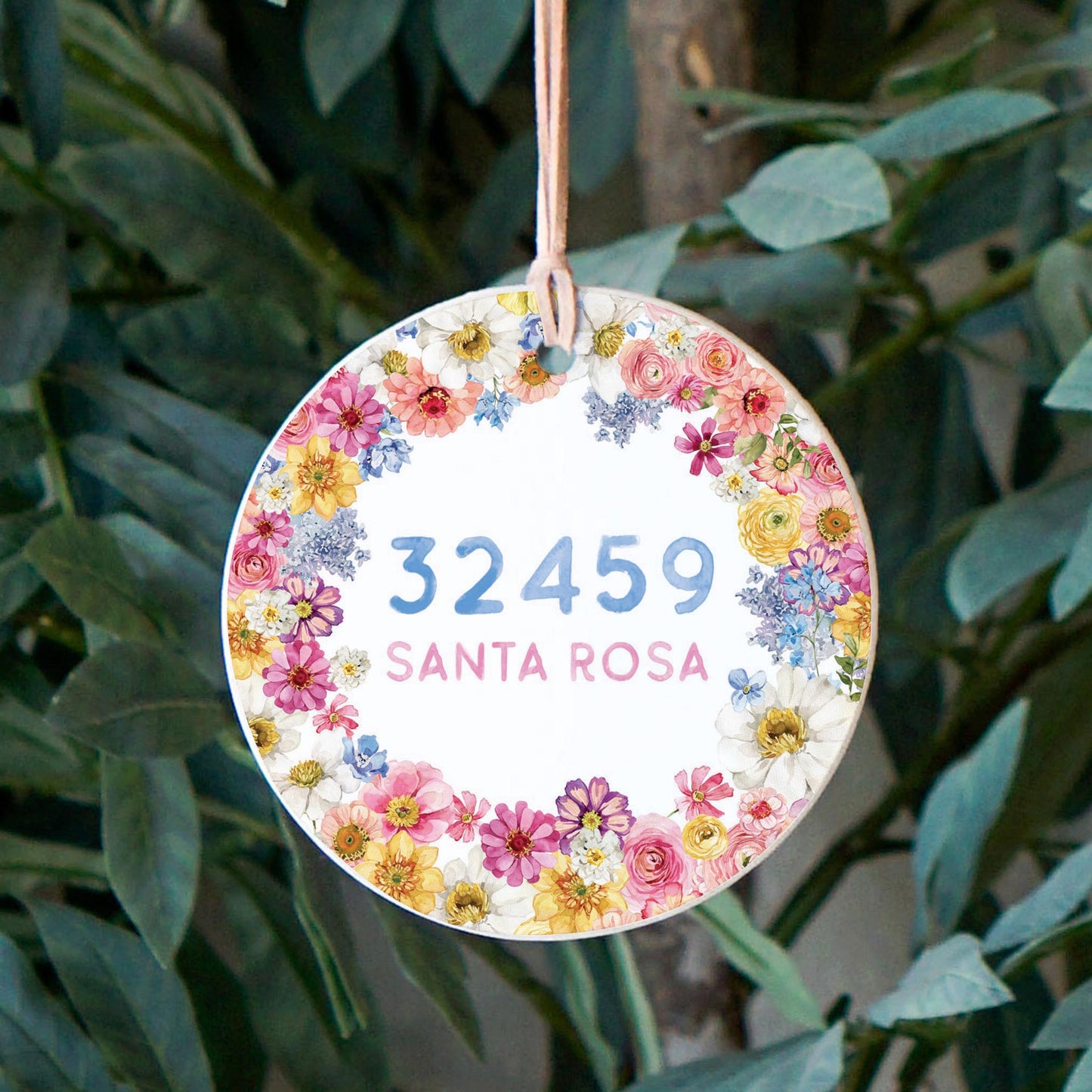 4" Round Ornament-Love+Local Fantasy Garden Zip -2