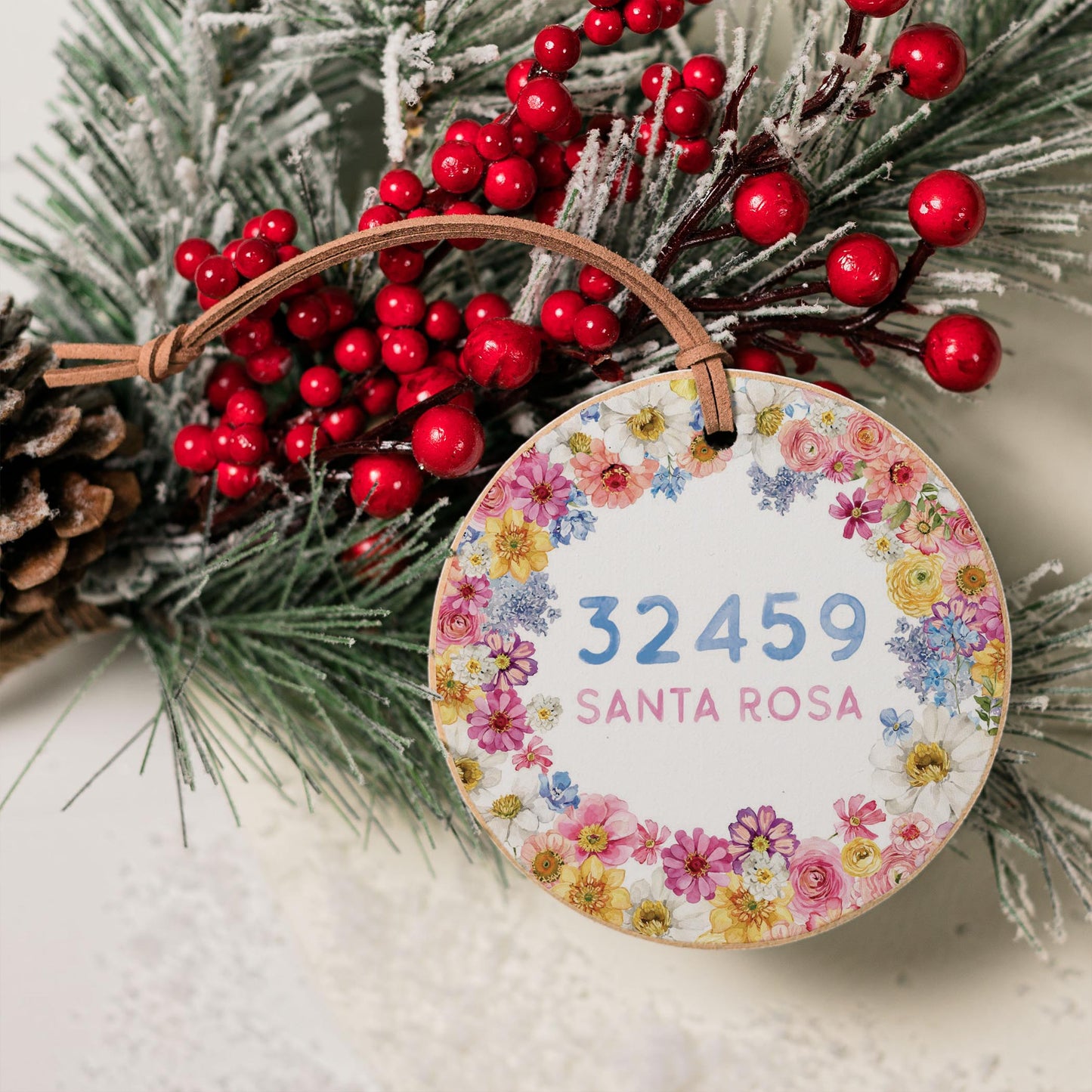 4" Round Ornament-Love+Local Fantasy Garden Zip -3
