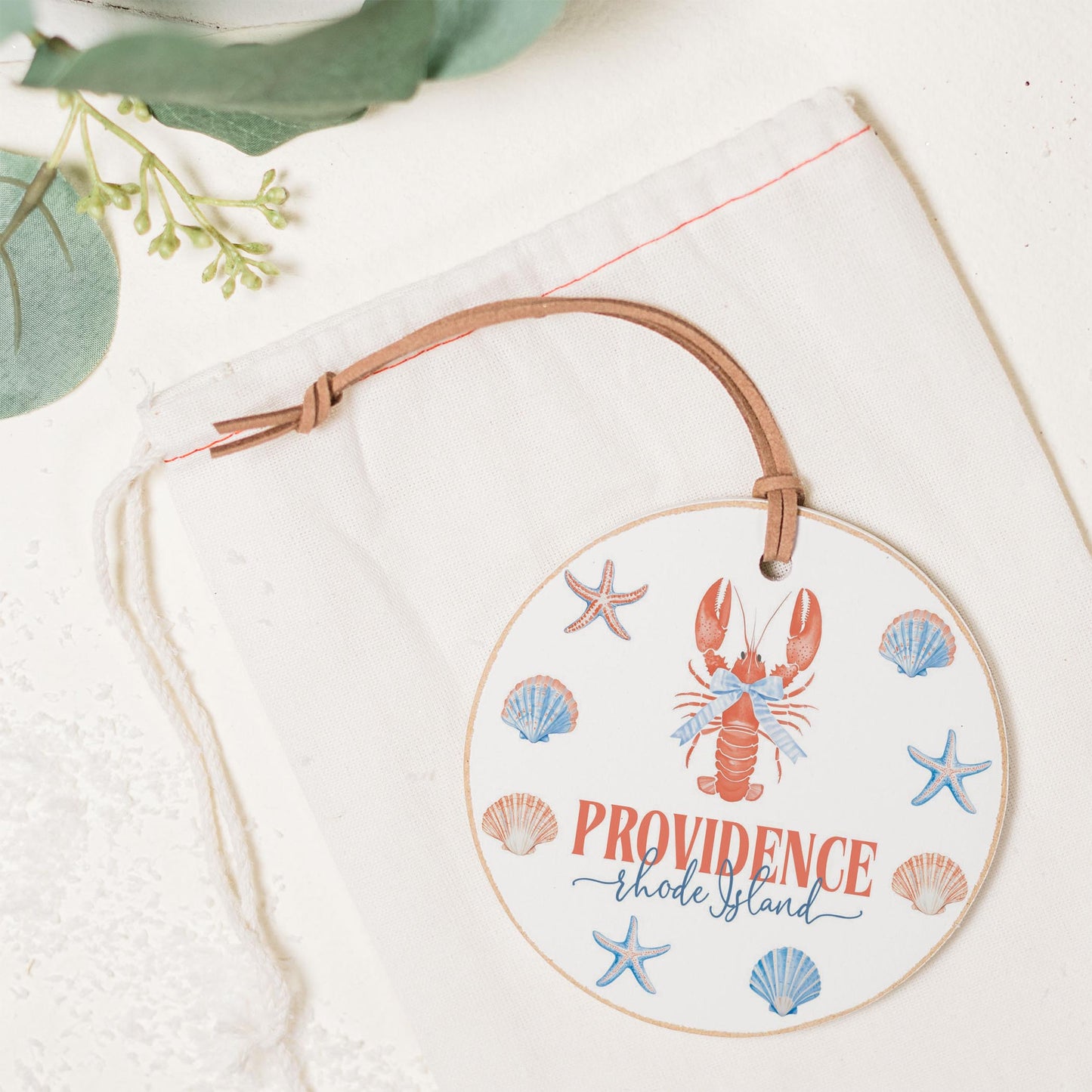 4" Round Ornament-Love+Local New England Tides -1