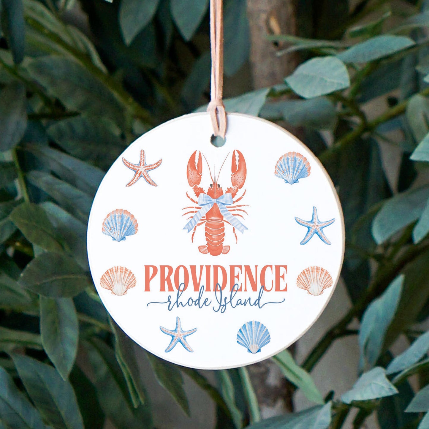 4" Round Ornament-Love+Local New England Tides -2