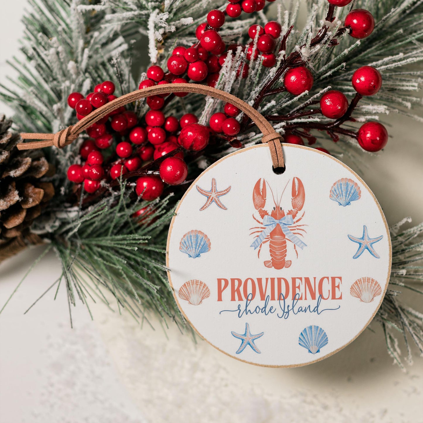 4" Round Ornament-Love+Local New England Tides -3