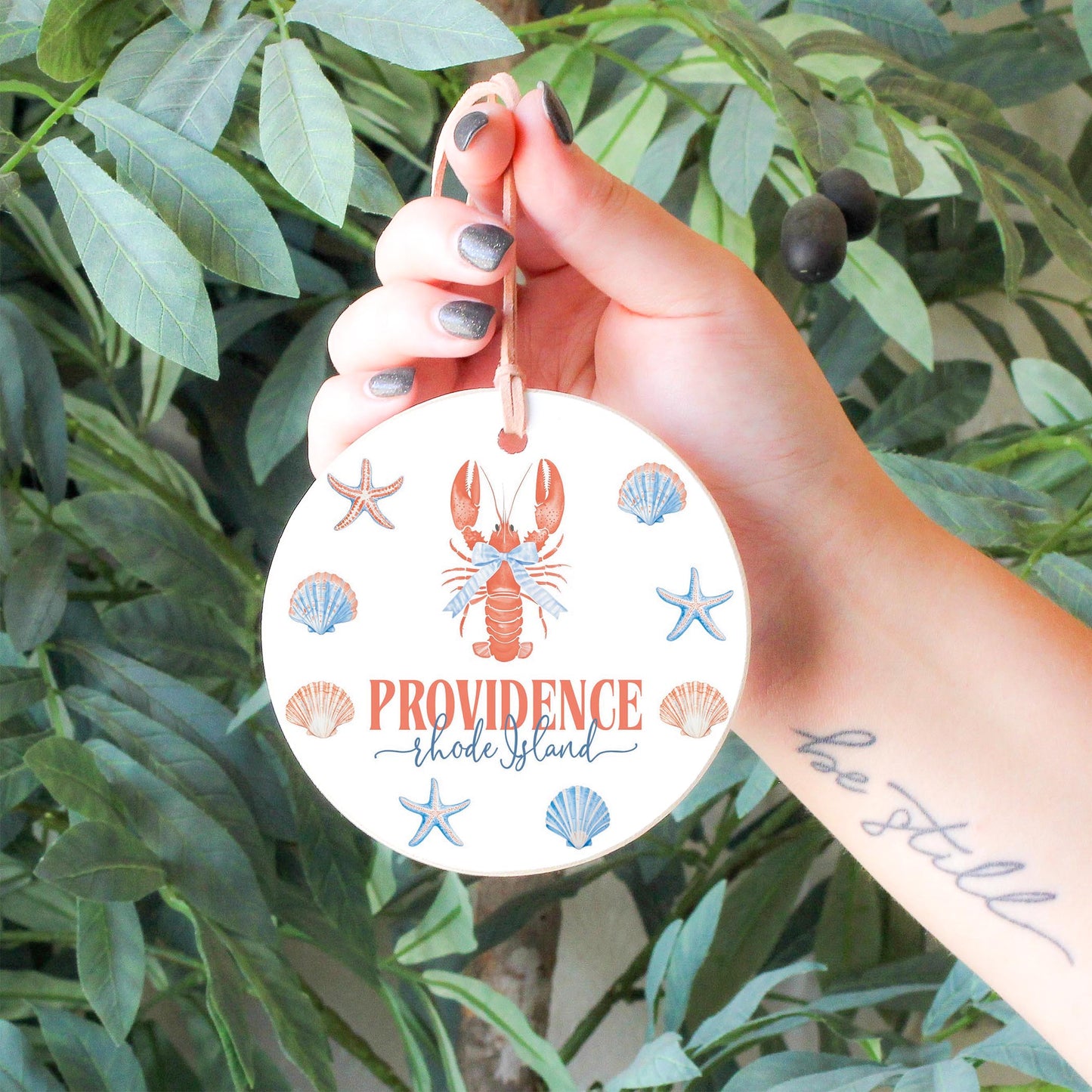 4" Round Ornament-Love+Local New England Tides -4