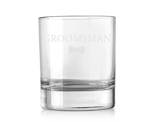Wedding  11oz Rocks Glass | Groomsman Bow Tie