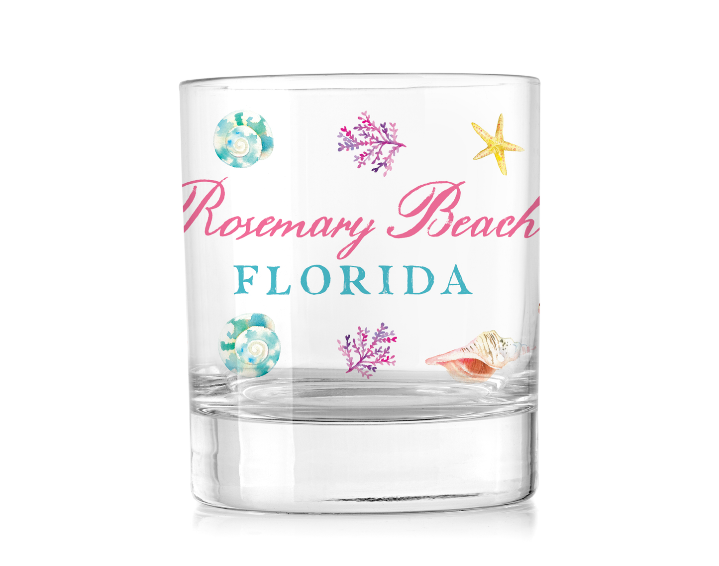 Love+Local 11oz Rocks Glass | Shells & Shoreline