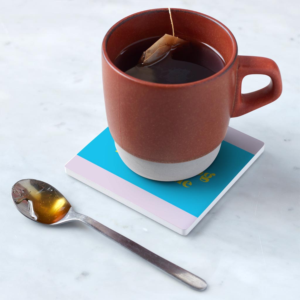 Ceramic Square Coaster-Bright Humor What My Dog Named Me -5