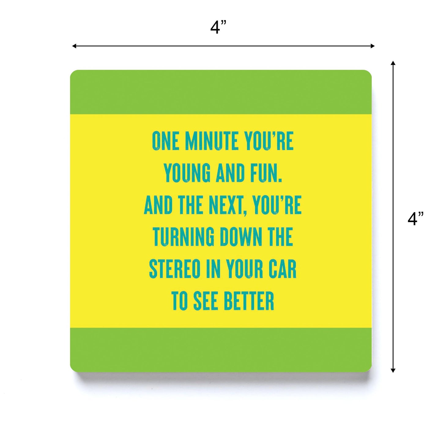 Ceramic Square Coaster-Bright Humor Young And Fun -3